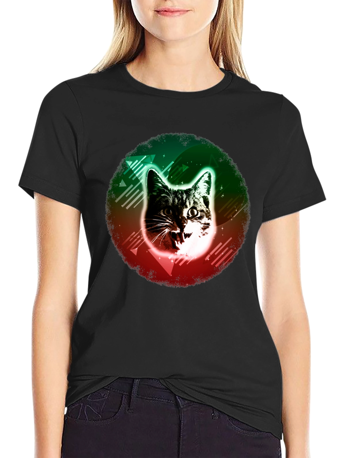 Cool Cat Graphic Tee - Mens Black T-Shirt