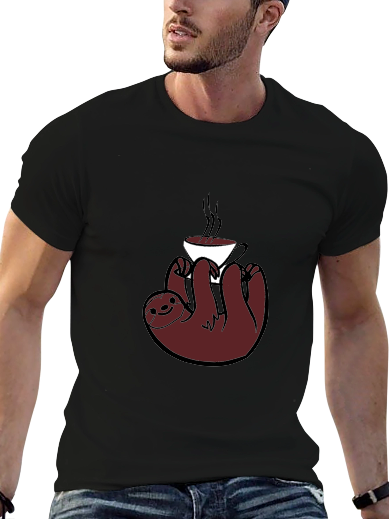 Sloth Coffee T-Shirt - Lazy Morning Vibes