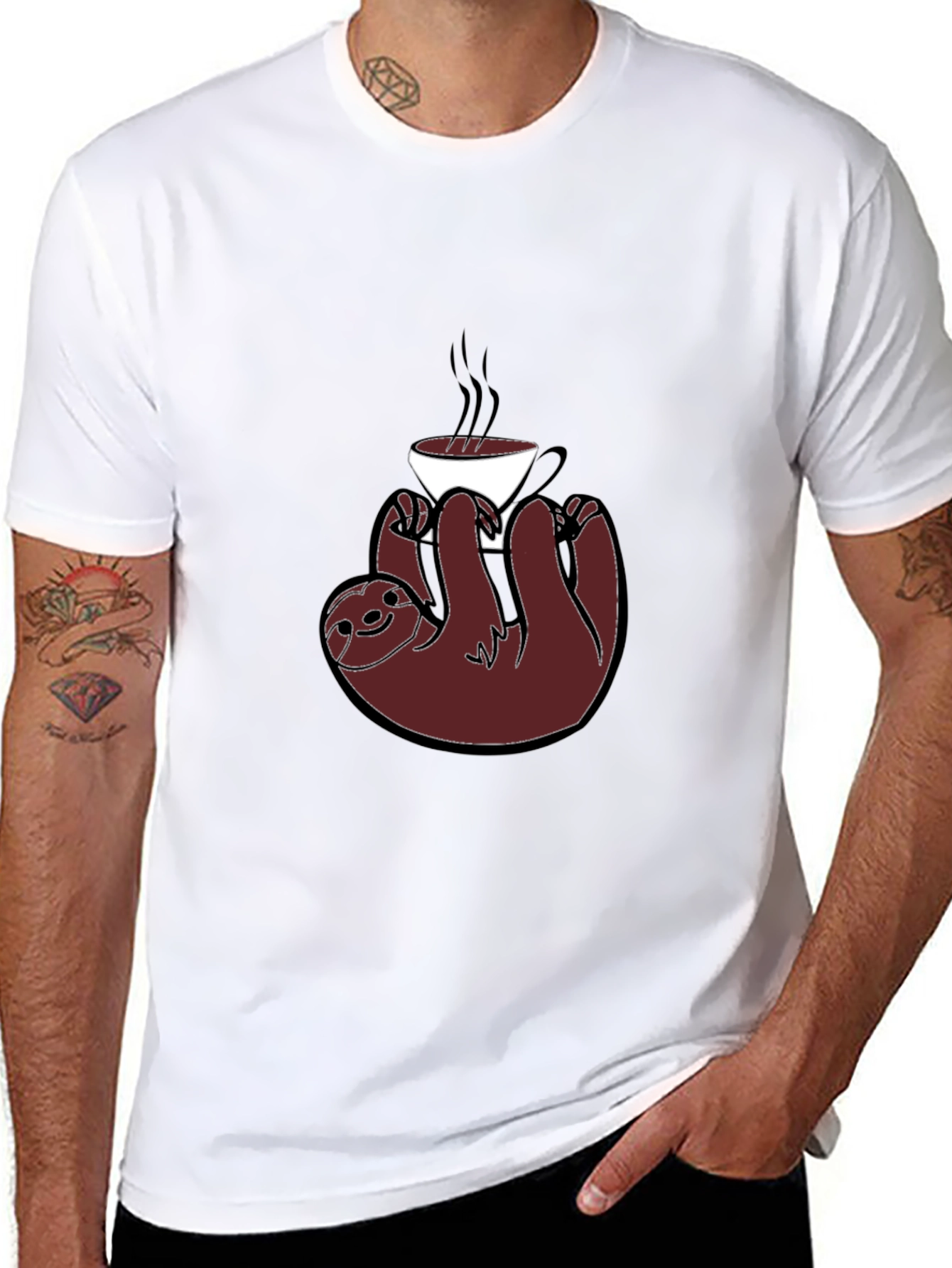 Sloth Coffee T-Shirt - Lazy Morning Vibes