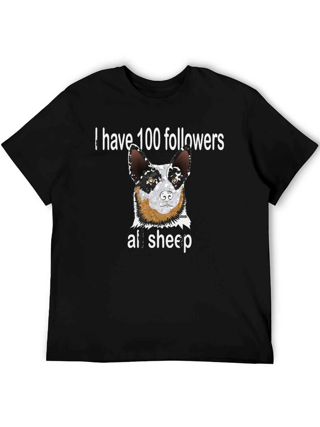 Funny Dog T-Shirt - 100 Followers All Sheep Tee