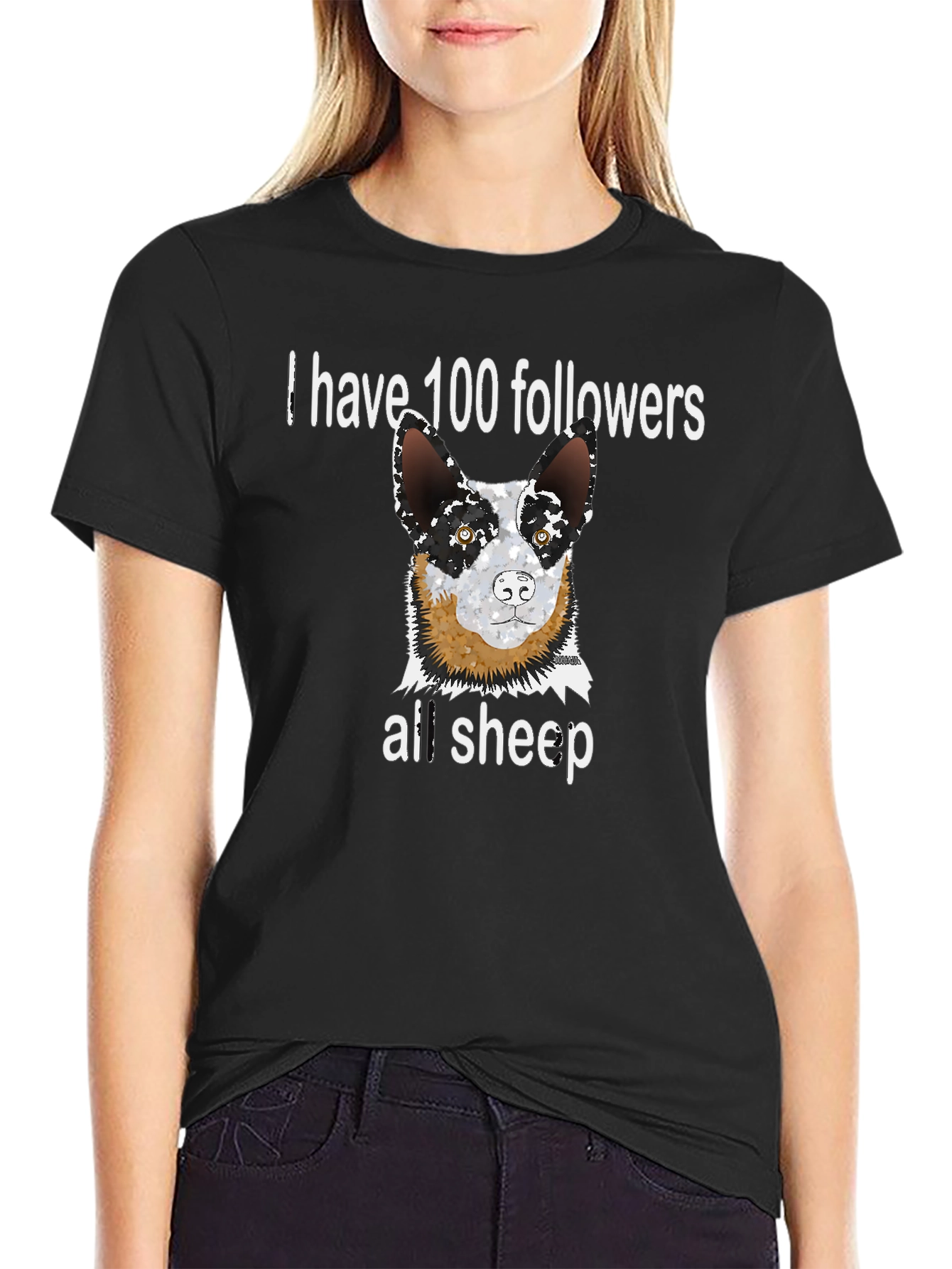 Funny Dog T-Shirt - 100 Followers All Sheep Tee