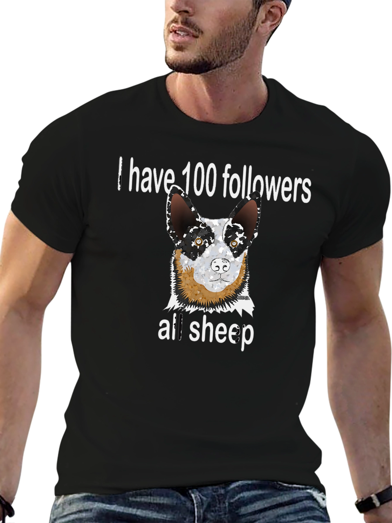 Funny Dog T-Shirt - 100 Followers All Sheep Tee
