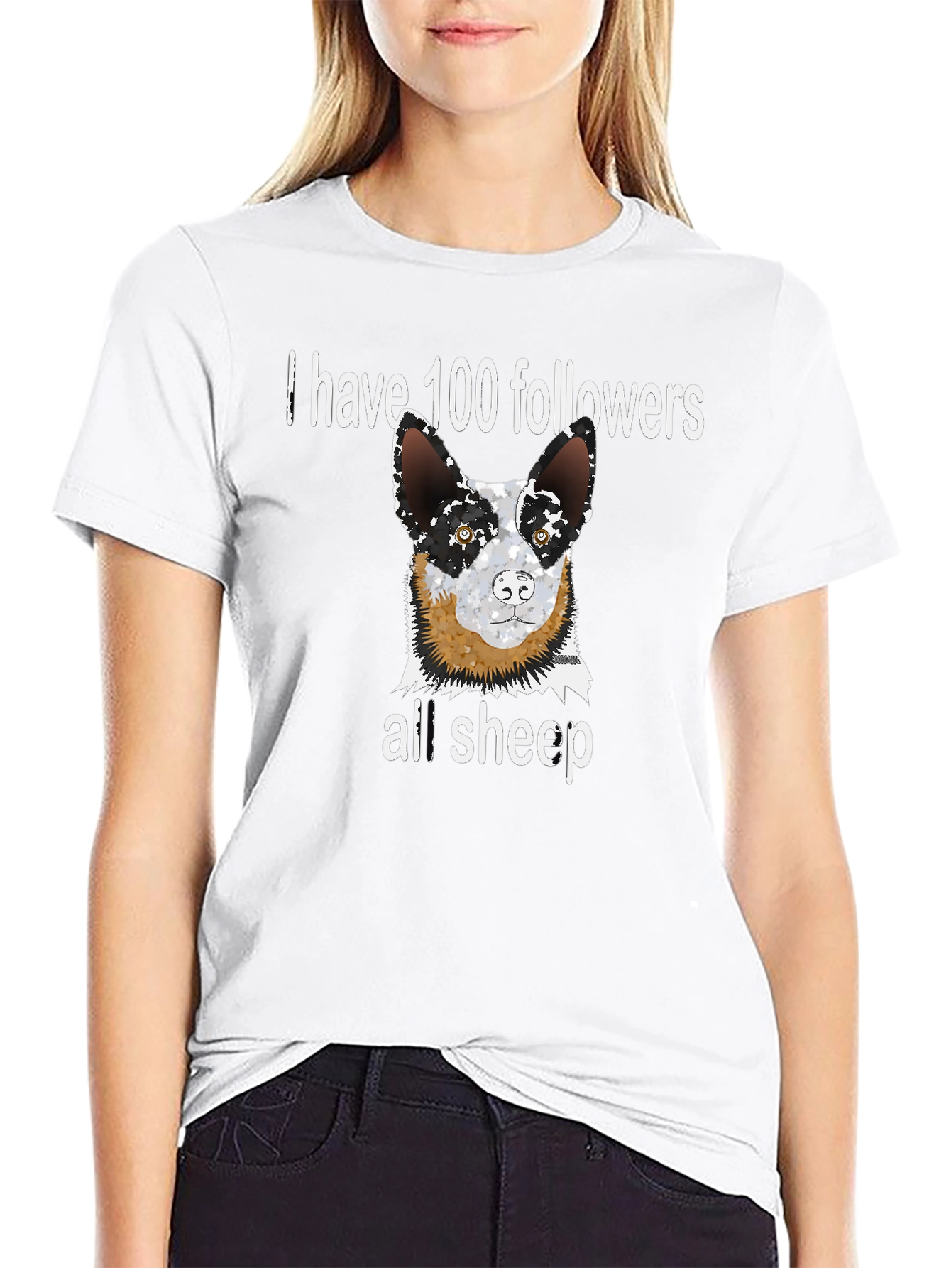 Funny Dog T-Shirt - 100 Followers All Sheep Tee