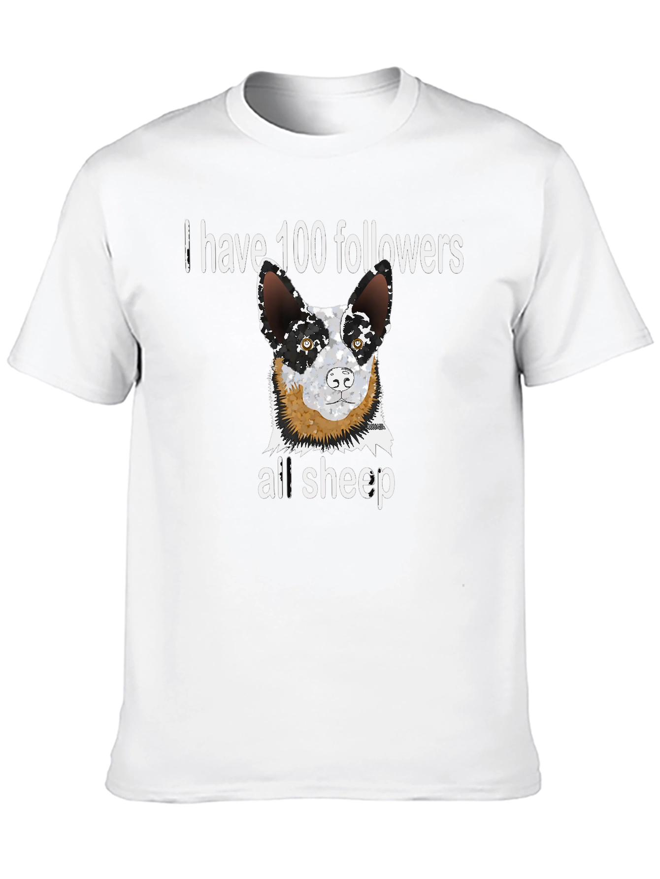 Funny Dog T-Shirt - 100 Followers All Sheep Tee
