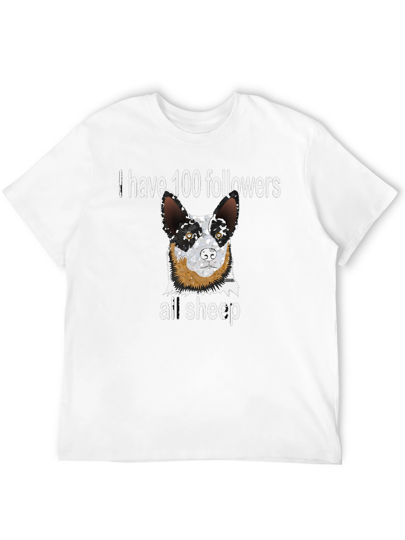 Funny Dog T-Shirt - 100 Followers All Sheep Tee