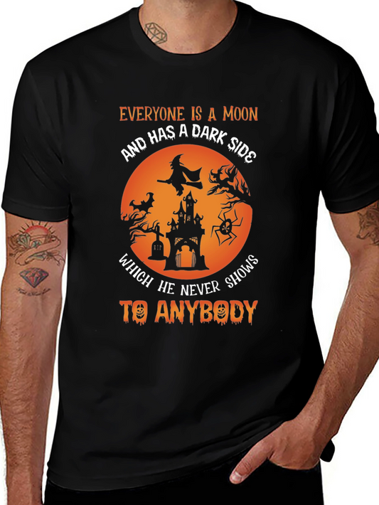 Halloween Dark Side T-Shirt - Witch and Castle Graphic Tee