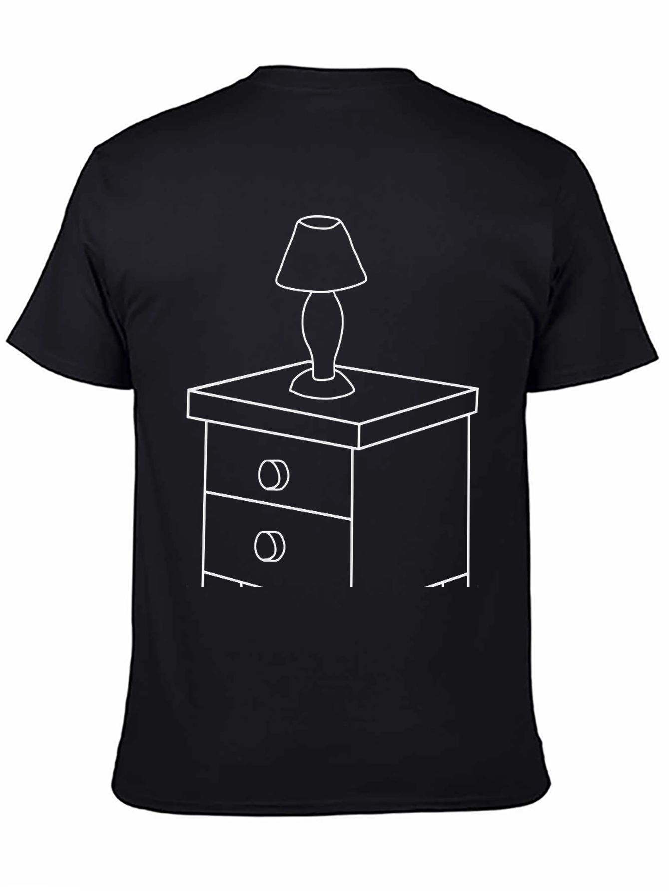 Nightstand Lamp Graphic Tee - Black Cotton Comfort