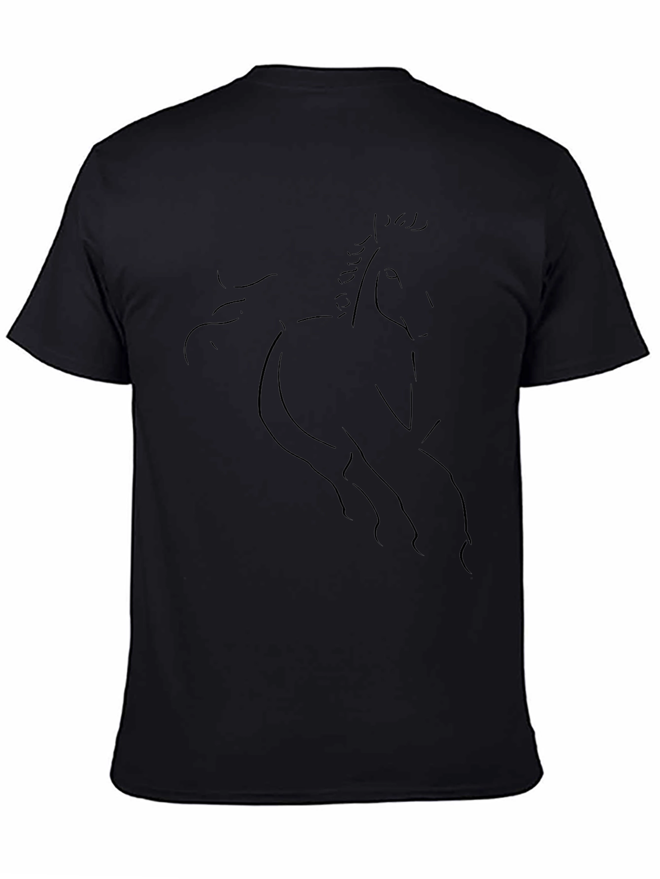 Abstract Horse Graphic Black T-Shirt
