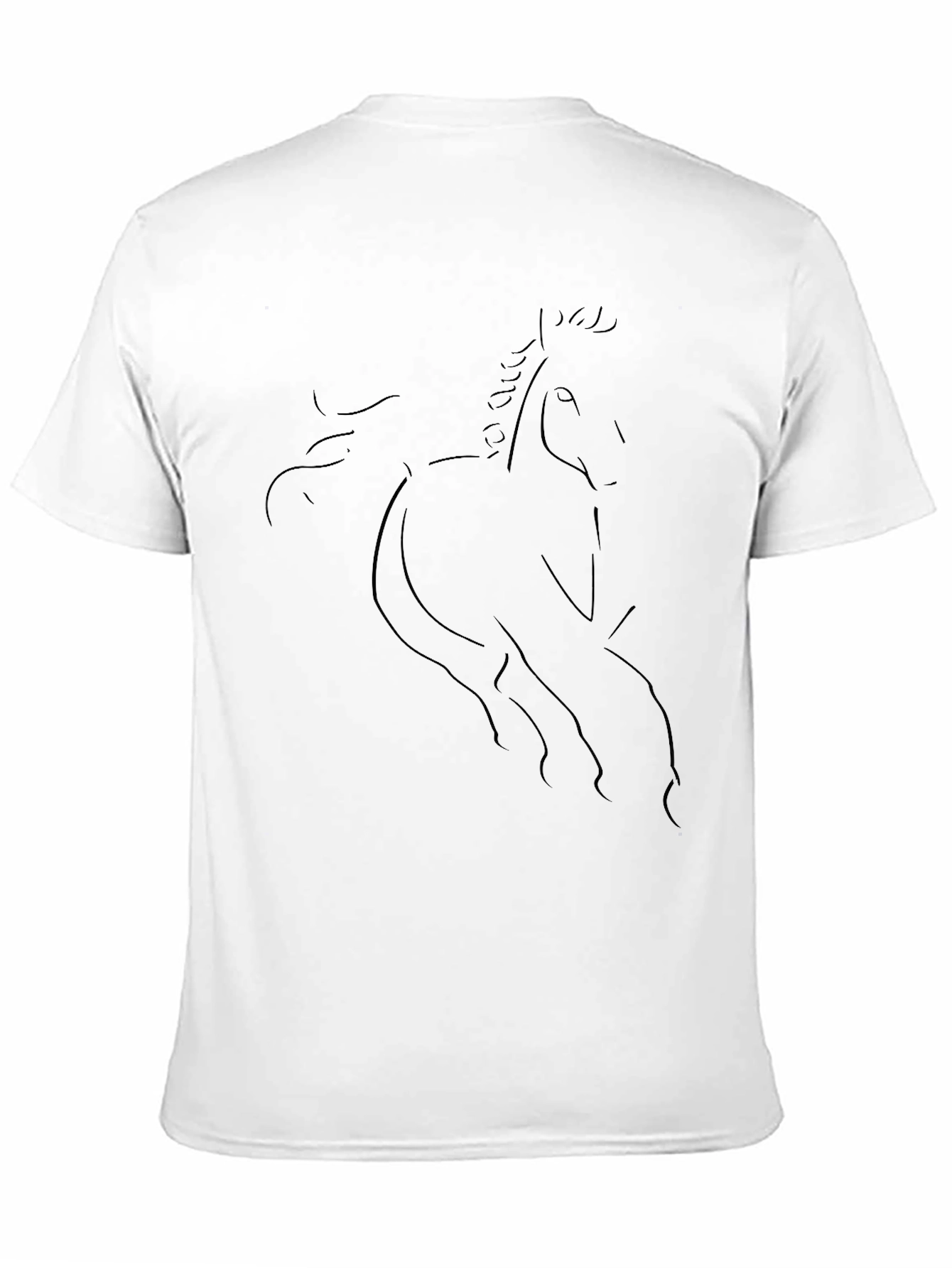 Abstract Horse Graphic Black T-Shirt