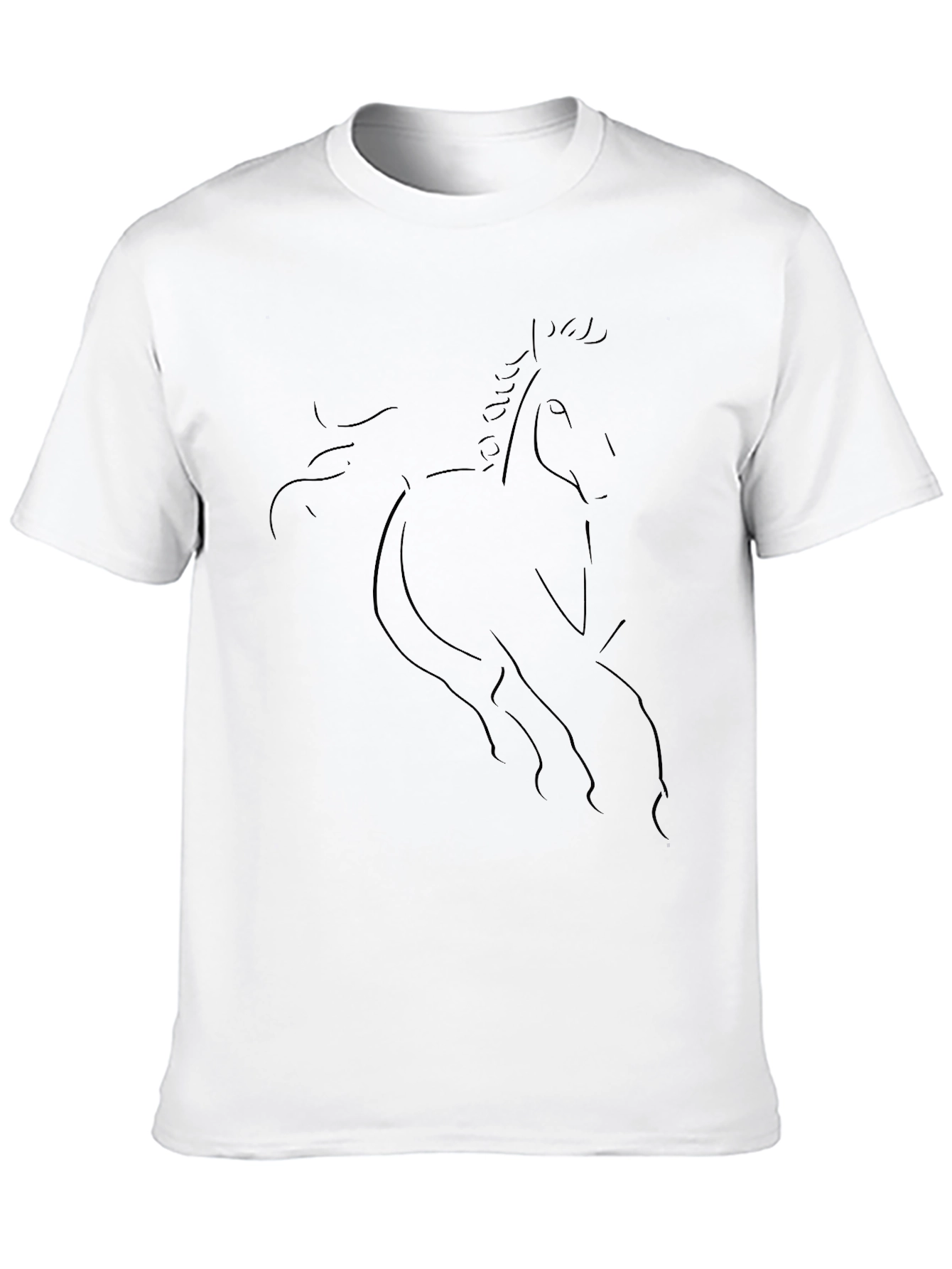 Abstract Horse Graphic Black T-Shirt