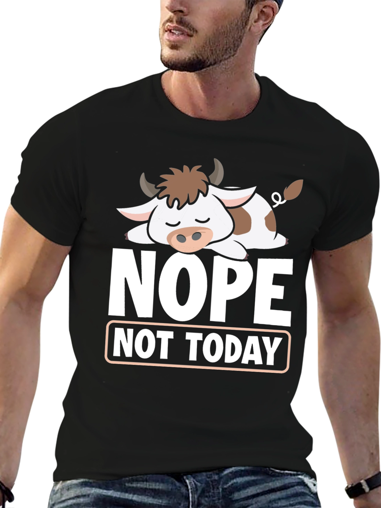 Nope Not Today T-Shirt Funny Cow Graphic Tee
