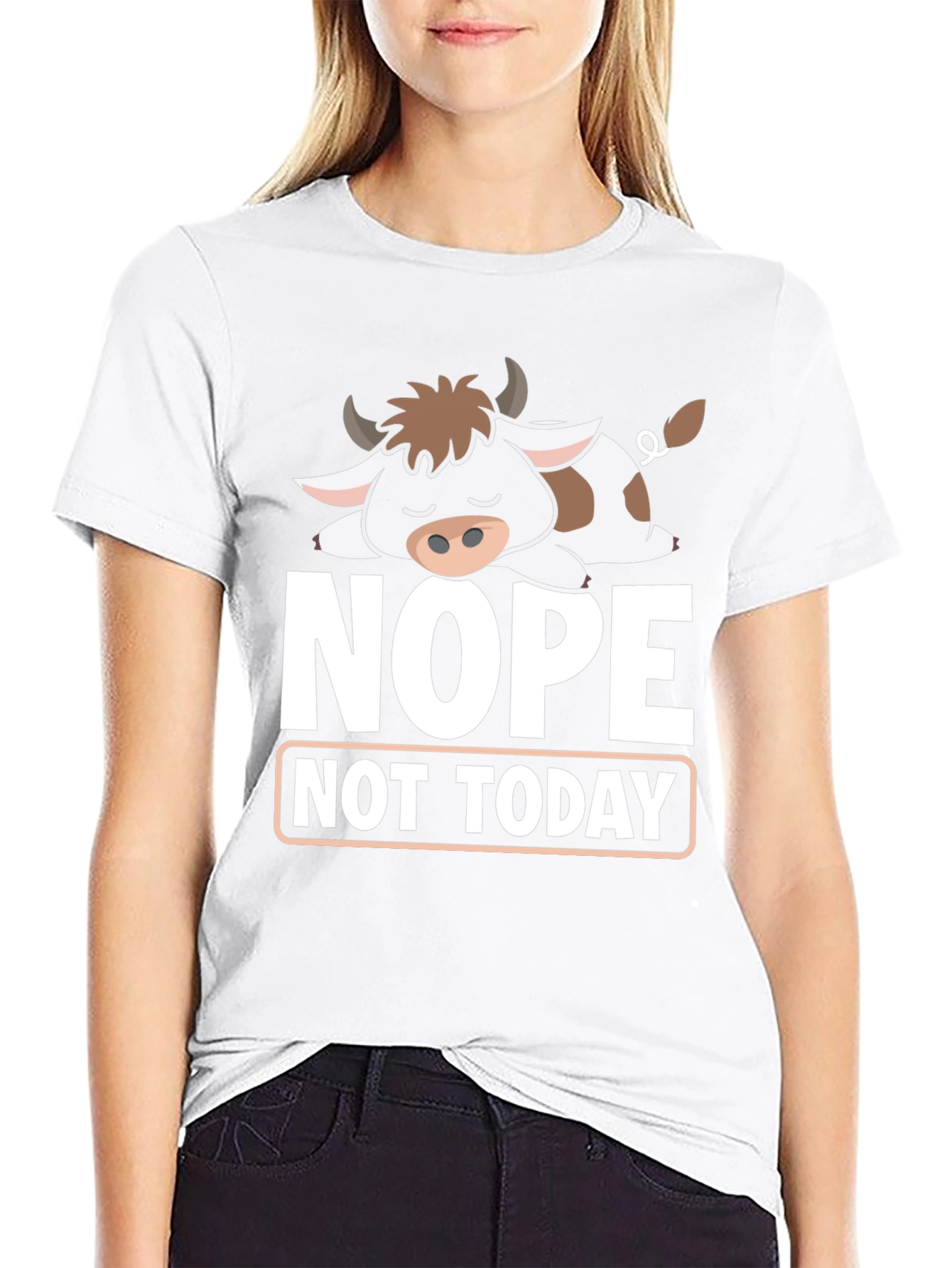 Nope Not Today T-Shirt Funny Cow Graphic Tee