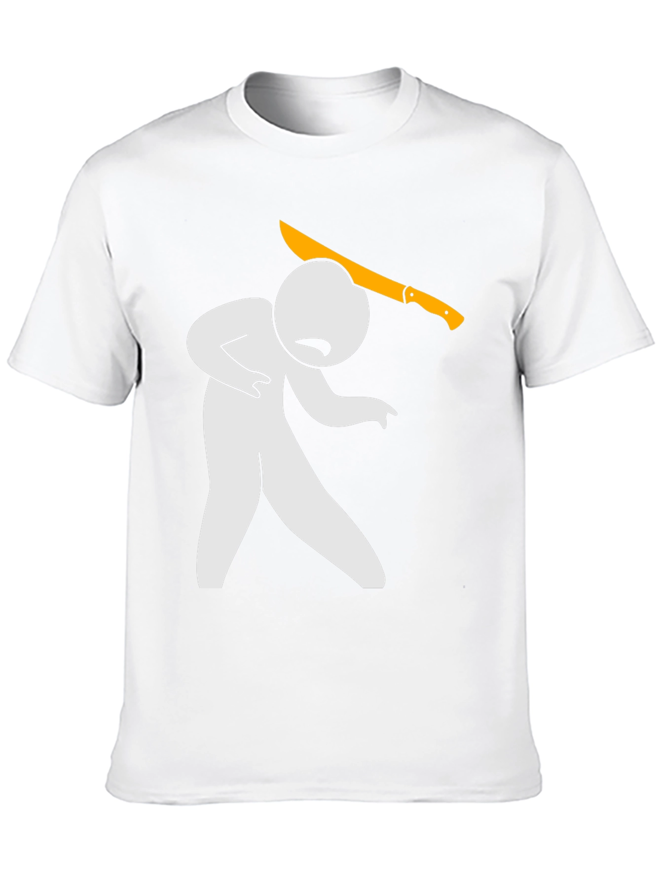 Humorous Graphic T-Shirt - Stick Figure Machete