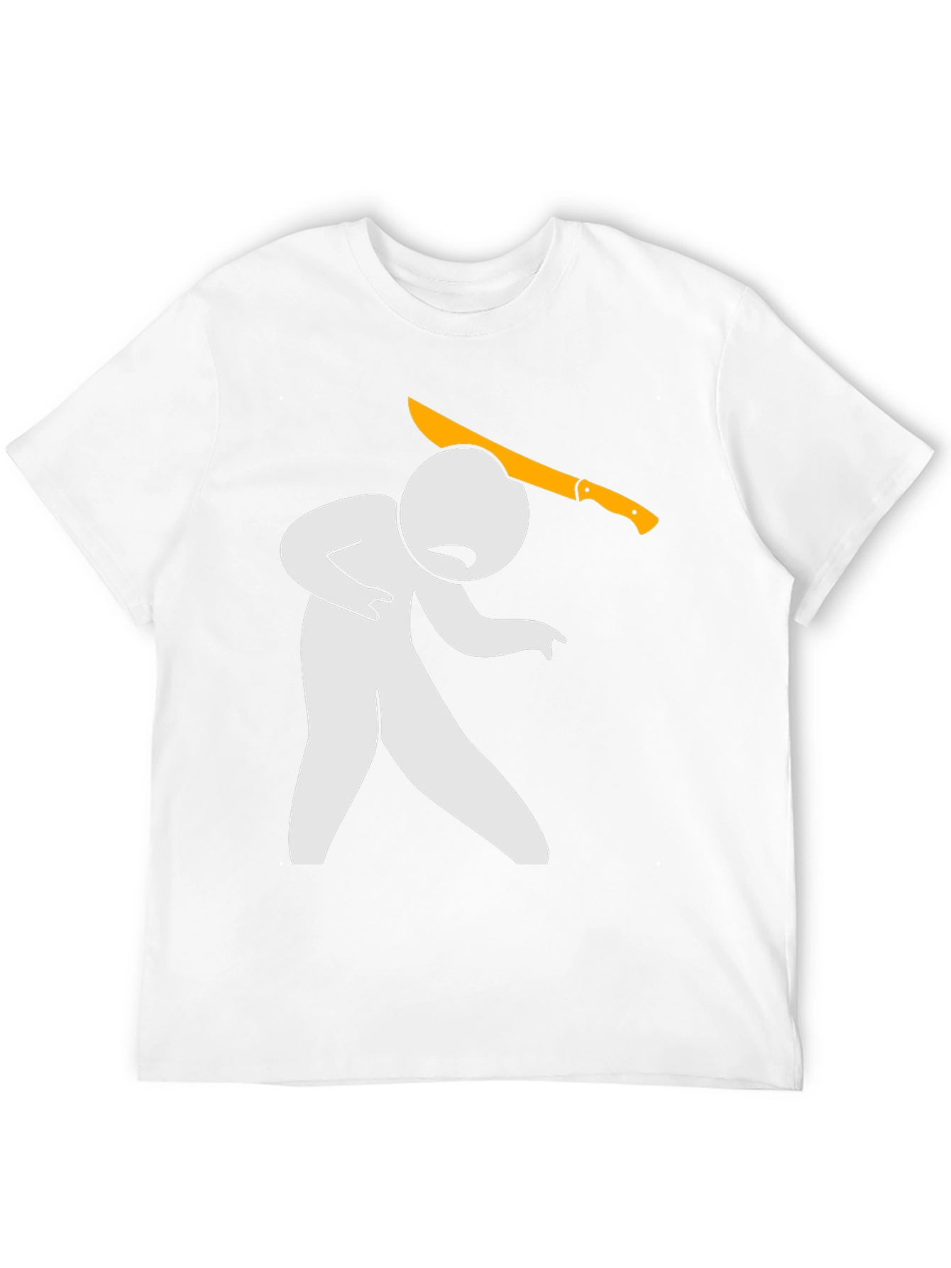 Humorous Graphic T-Shirt - Stick Figure Machete