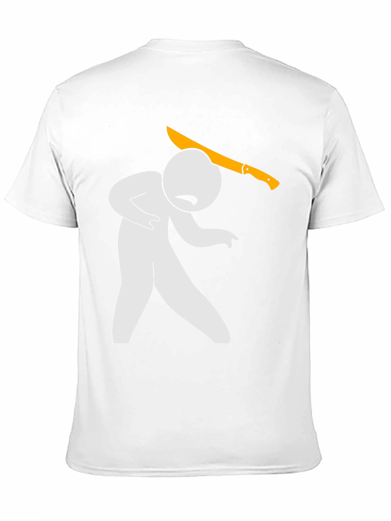 Humorous Graphic T-Shirt - Stick Figure Machete