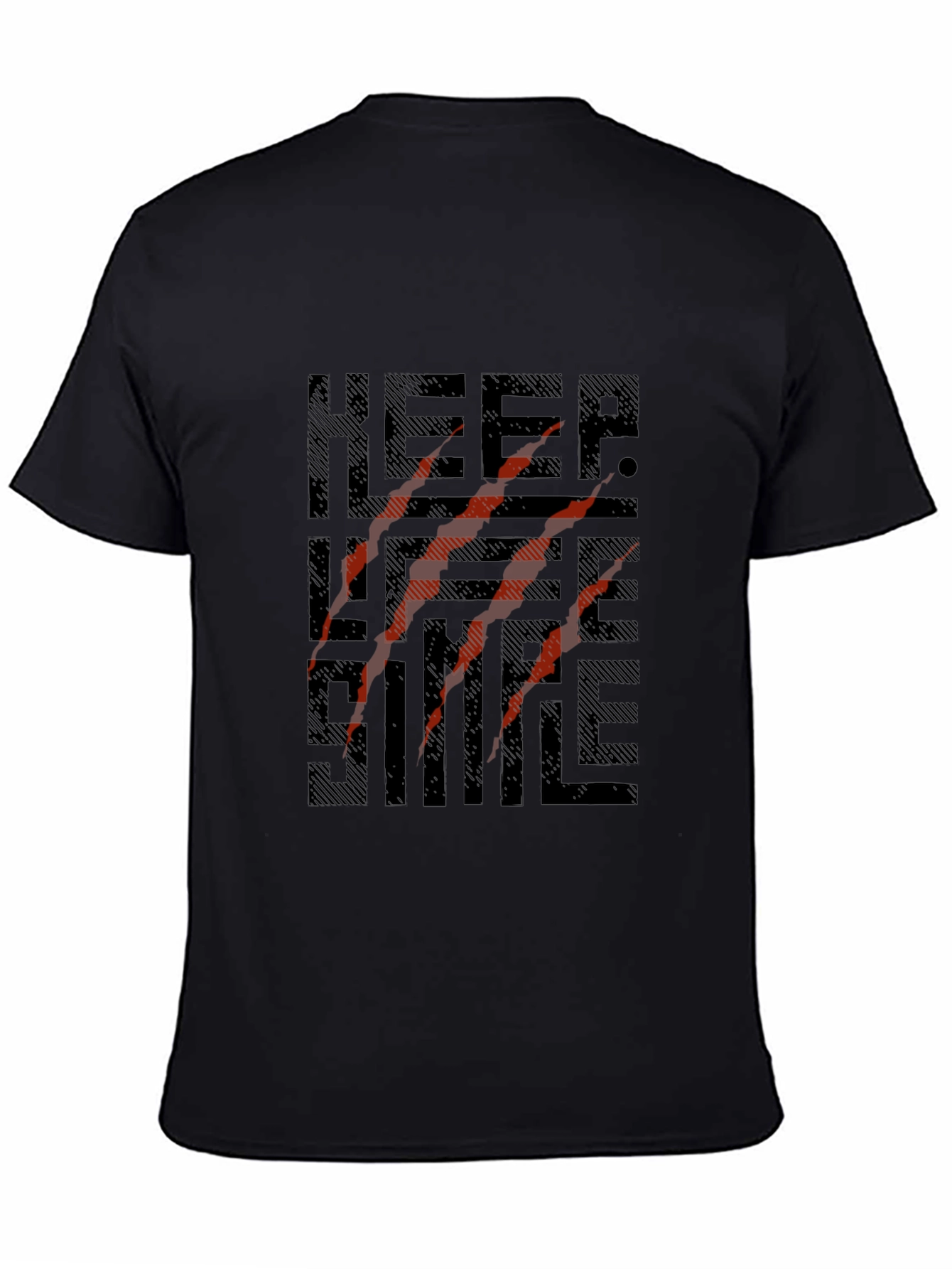 Keep It Simple Graphic Print Black Tee