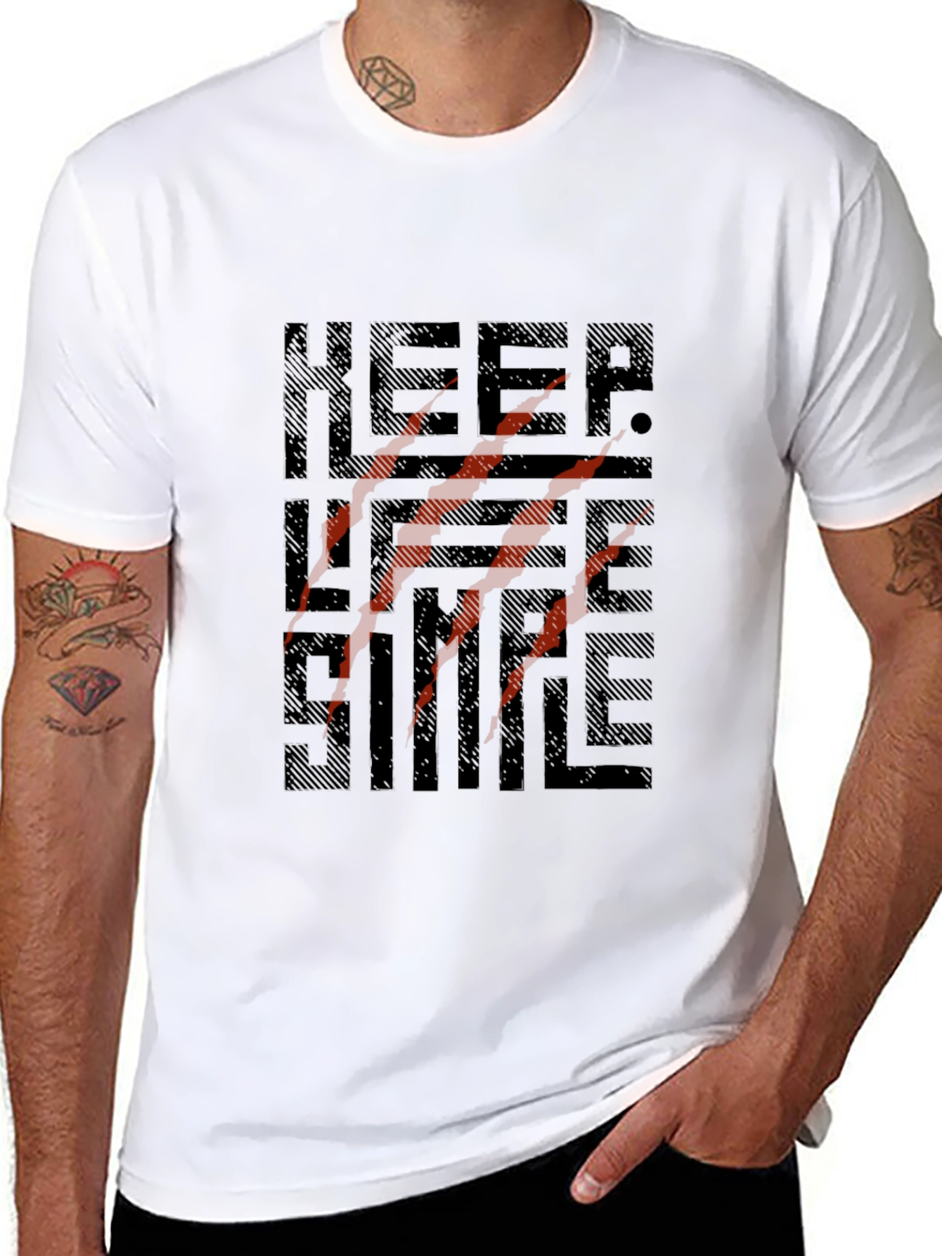 Keep It Simple Graphic Print Black Tee