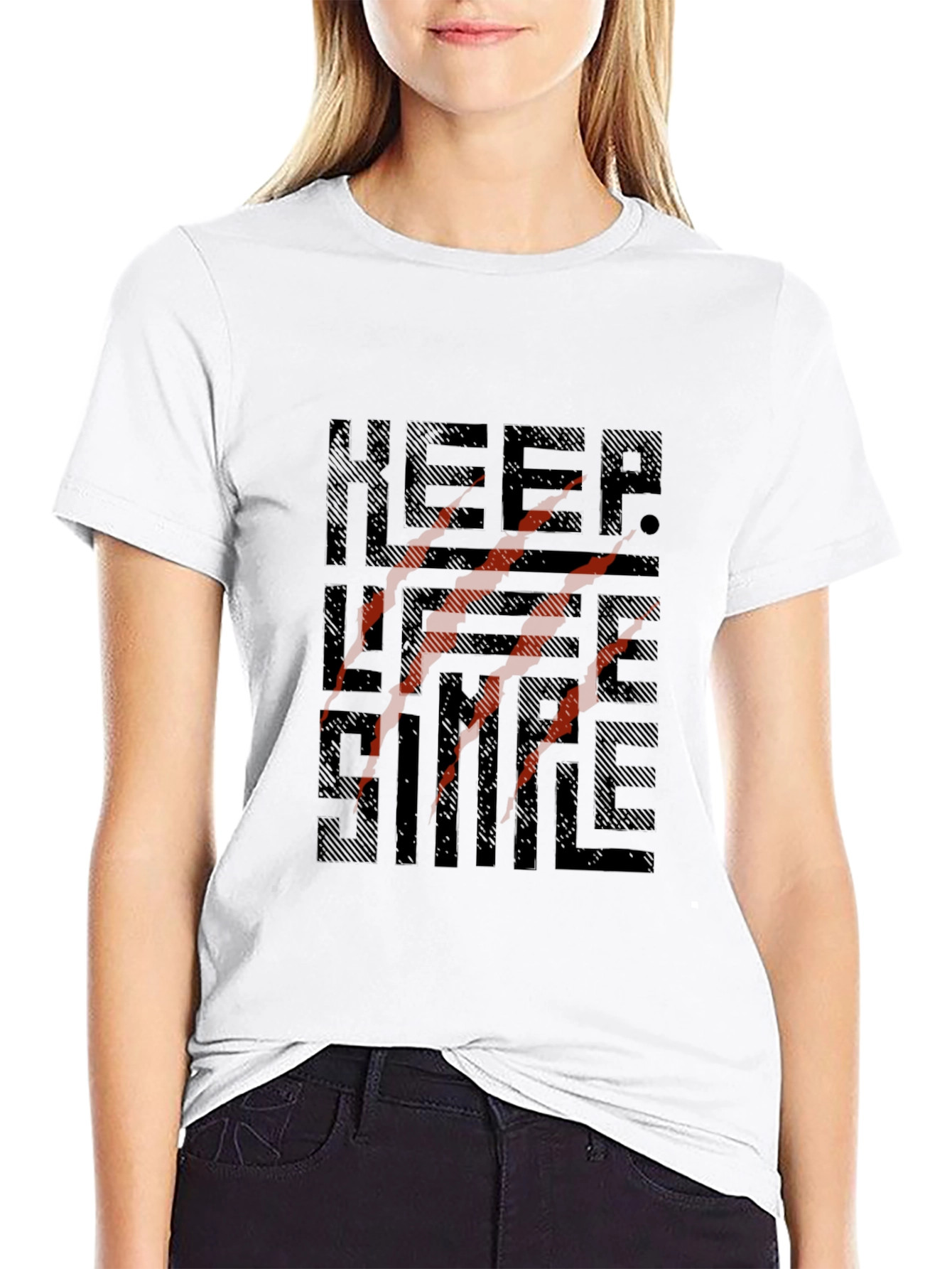 Keep It Simple Graphic Print Black Tee