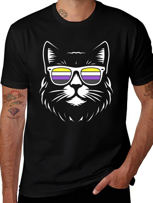 Non-Binary Cat T-Shirt - NB Pride