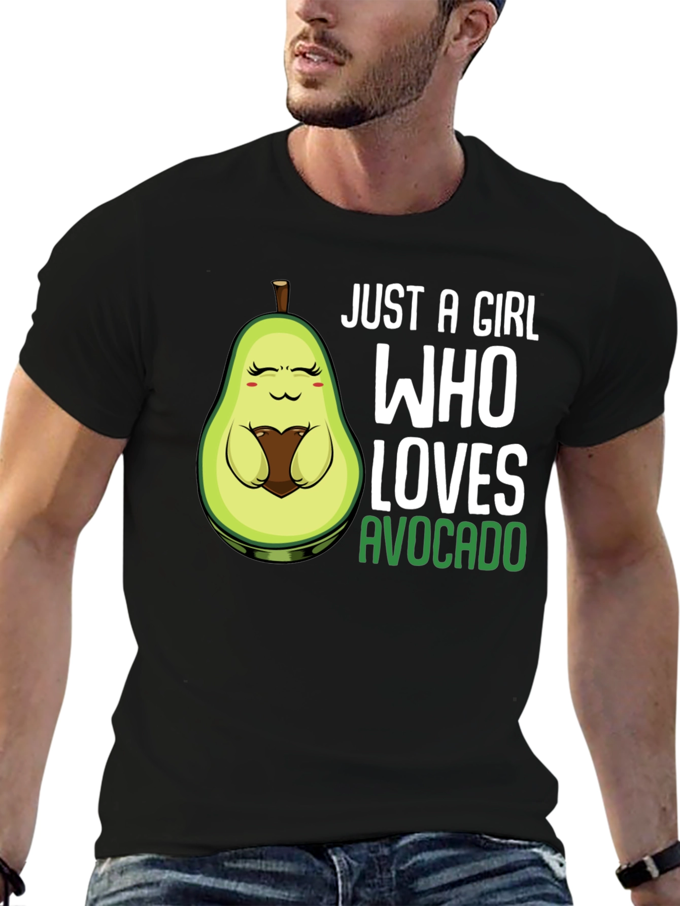 Just a Girl Who Loves Avocado Black T-Shirt