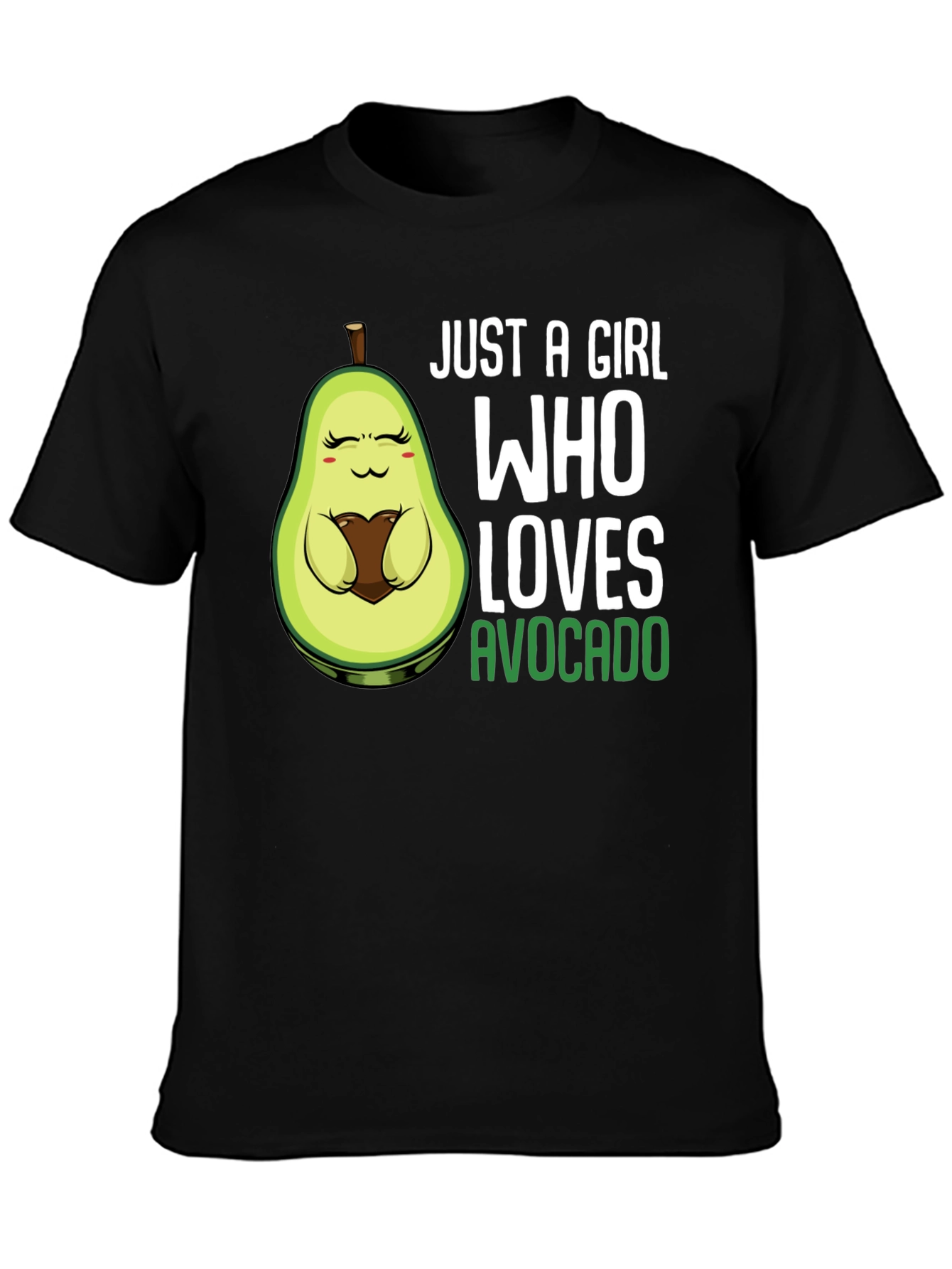 Just a Girl Who Loves Avocado Black T-Shirt