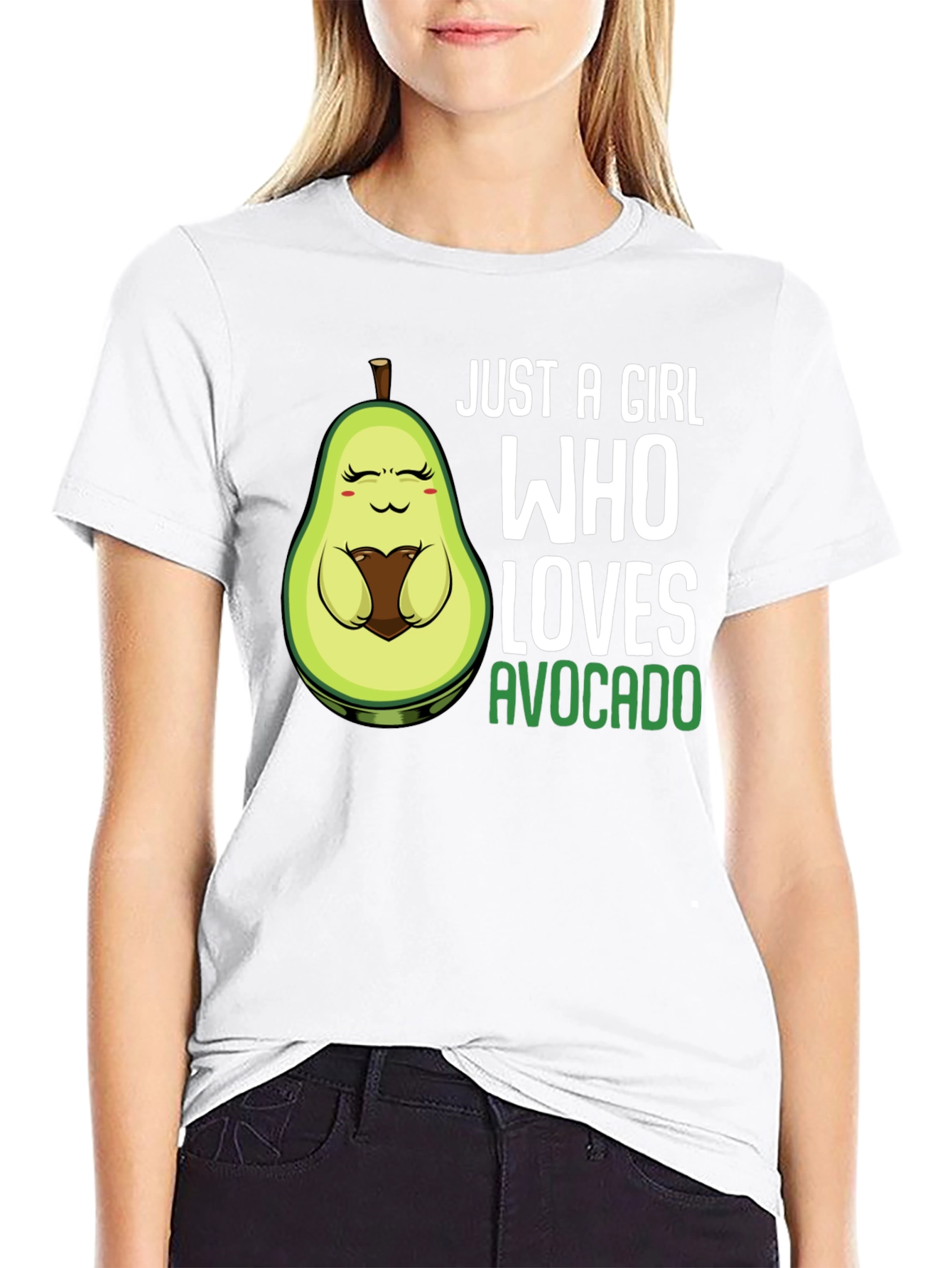 Just a Girl Who Loves Avocado Black T-Shirt