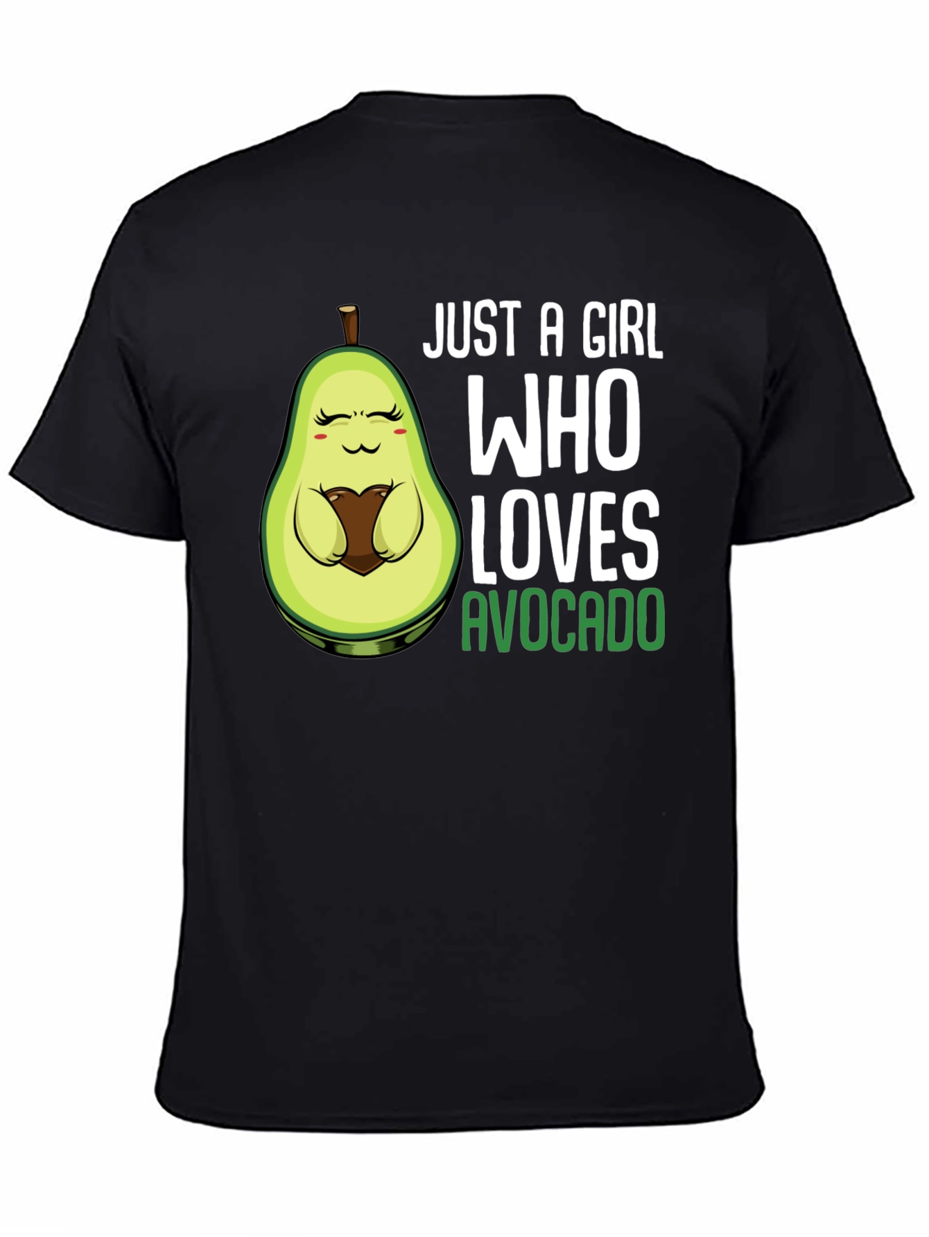 Just a Girl Who Loves Avocado Black T-Shirt