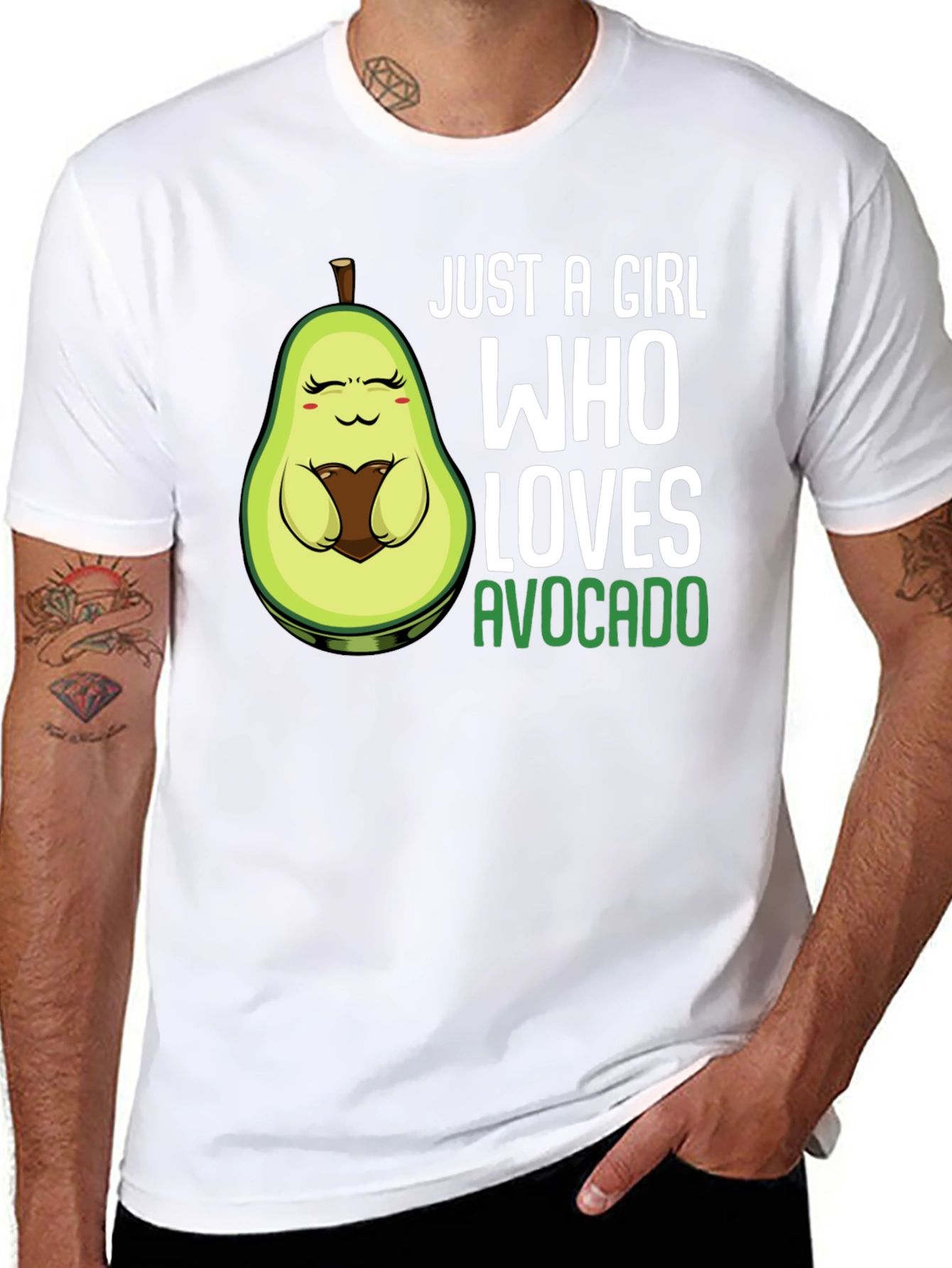 Just a Girl Who Loves Avocado Black T-Shirt