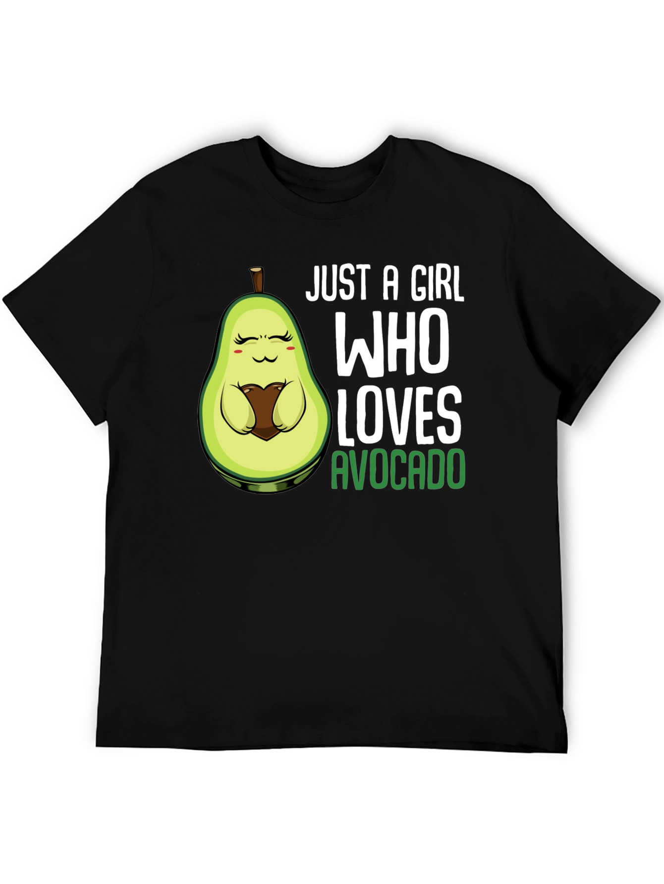 Just a Girl Who Loves Avocado Black T-Shirt