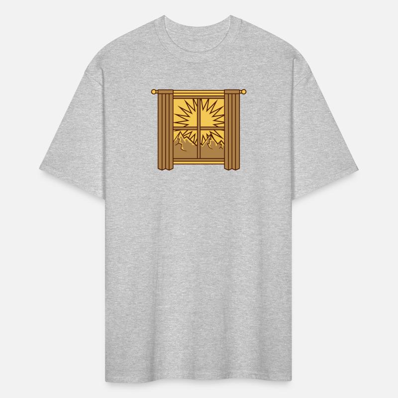 view mountains window curtain