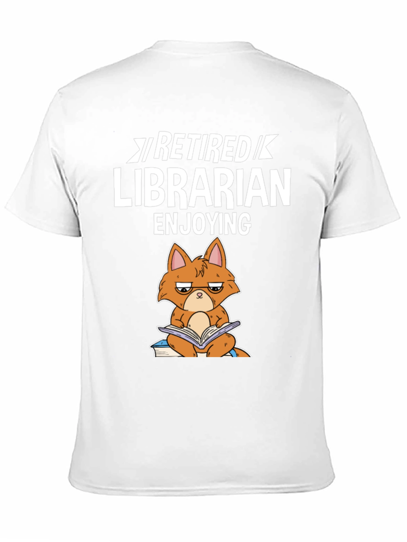 Retired Librarian Cat T-Shirt - Book Lover Tee