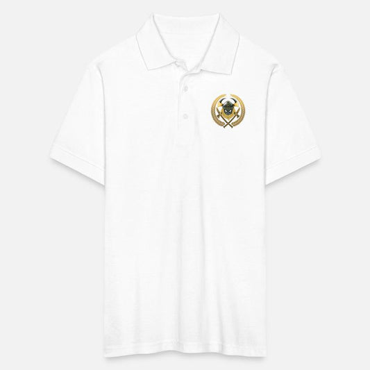 "Viking helmet, crossed Viking axes."