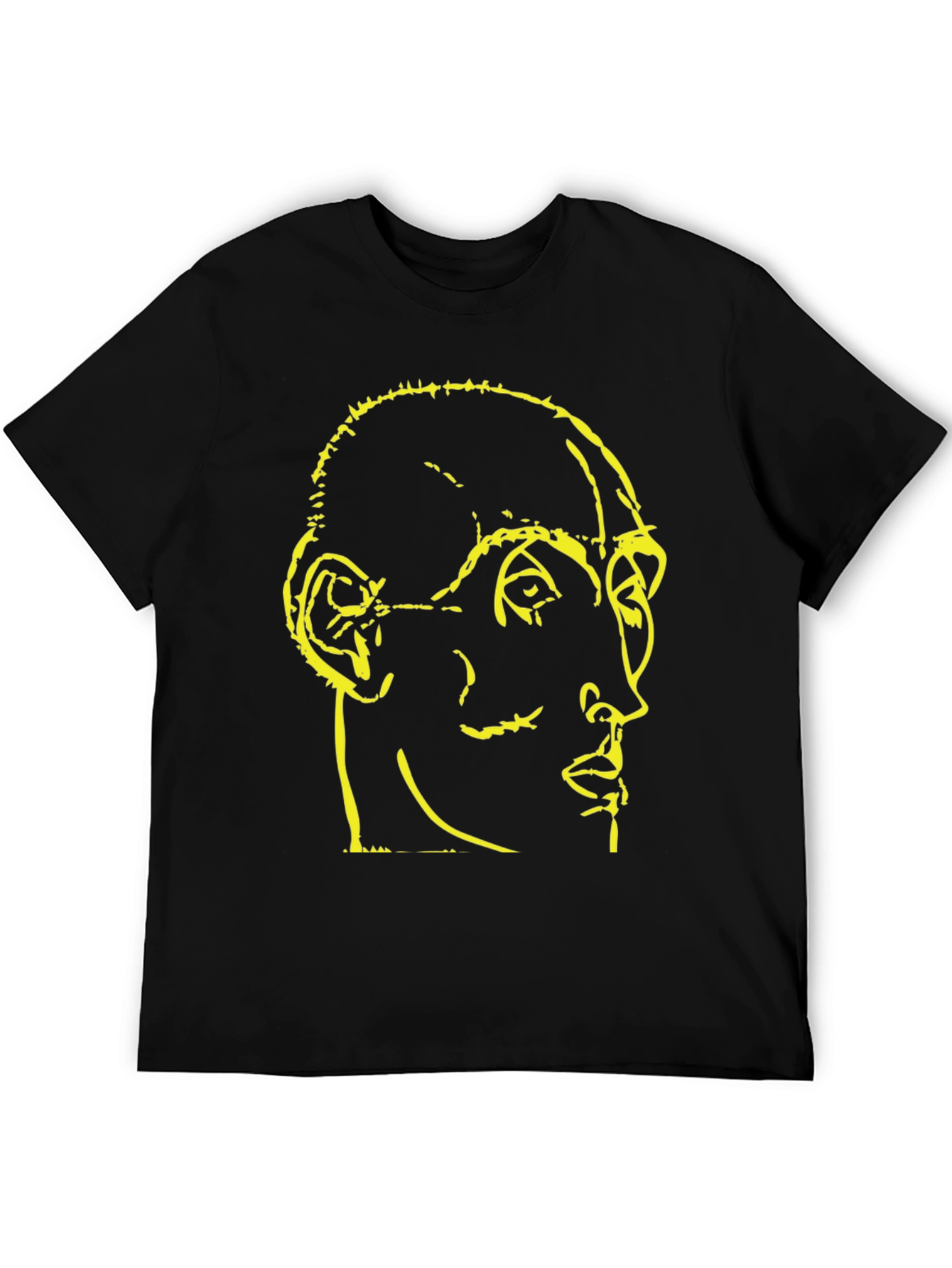 Abstract Face Graphic Black T-Shirt