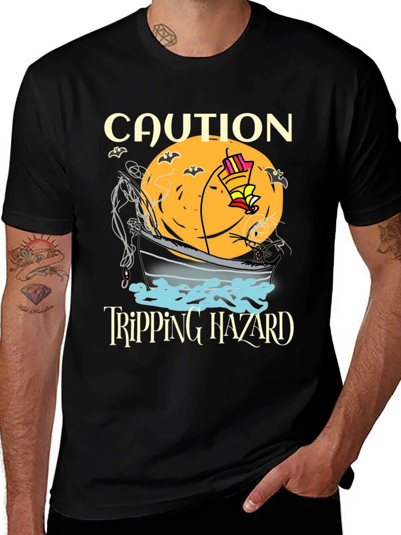 Caution Tripping Hazard Funny Halloween T-Shirt