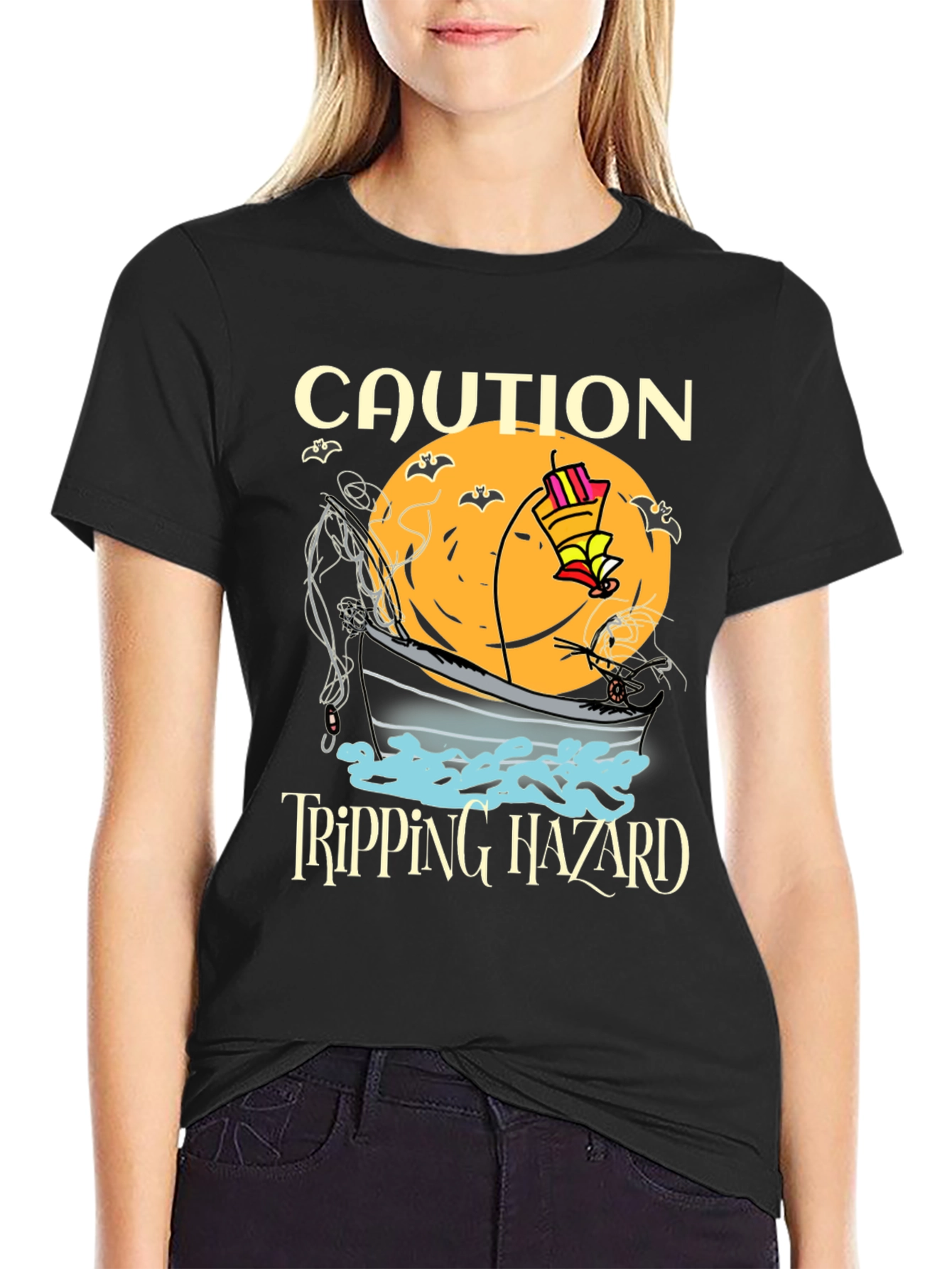 Caution Tripping Hazard Funny Halloween T-Shirt