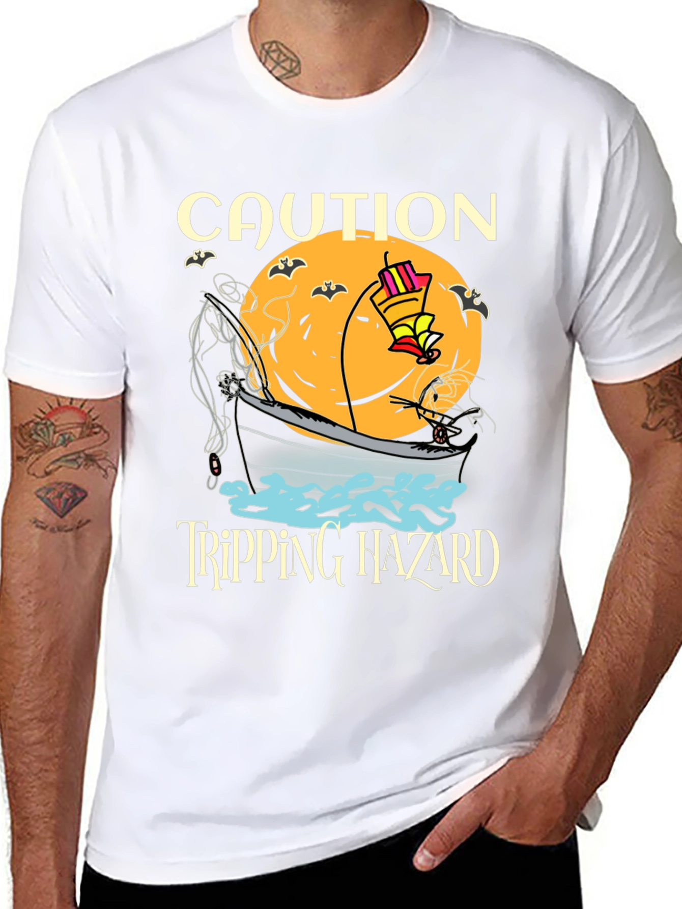 Caution Tripping Hazard Funny Halloween T-Shirt