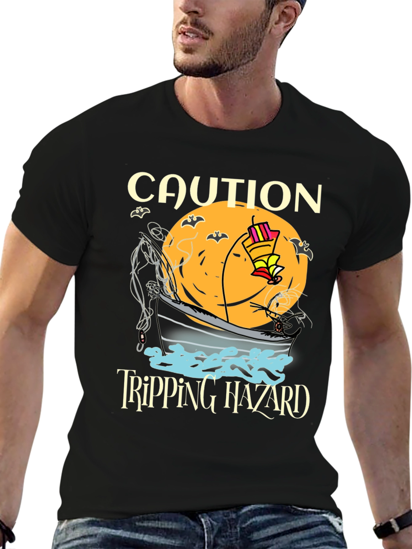Caution Tripping Hazard Funny Halloween T-Shirt