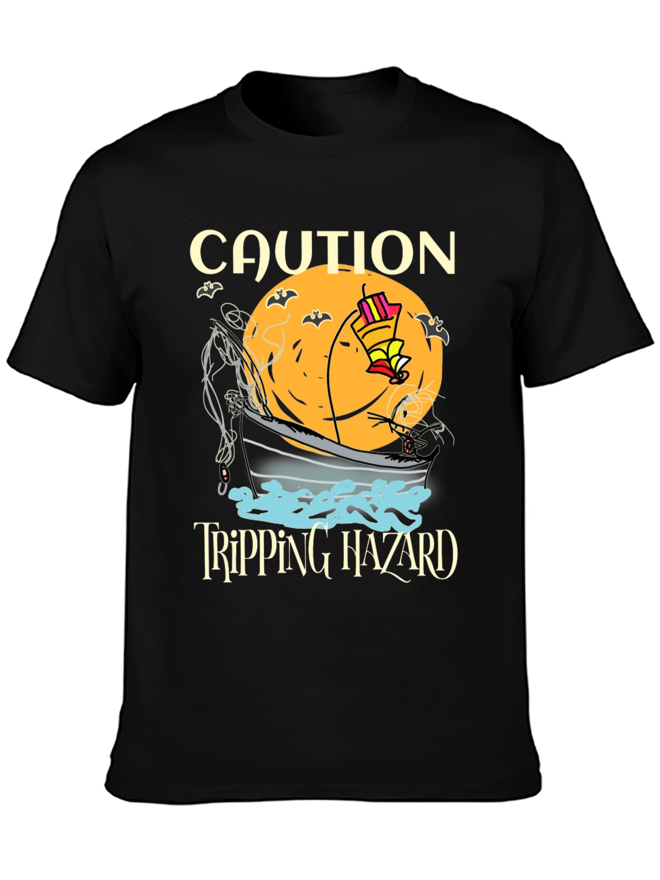 Caution Tripping Hazard Funny Halloween T-Shirt