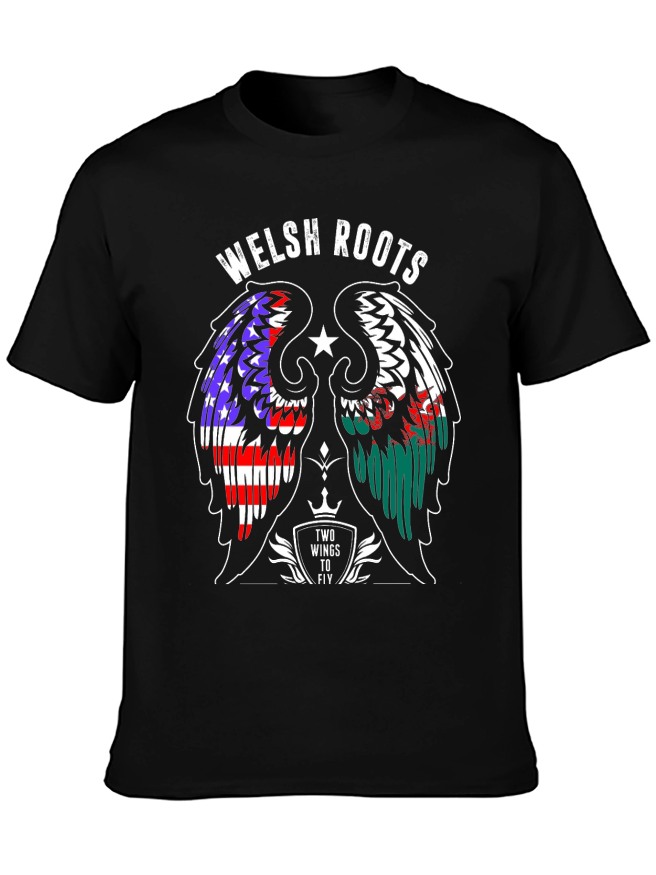 Welsh Roots Wings T-Shirt - USA Wales Pride