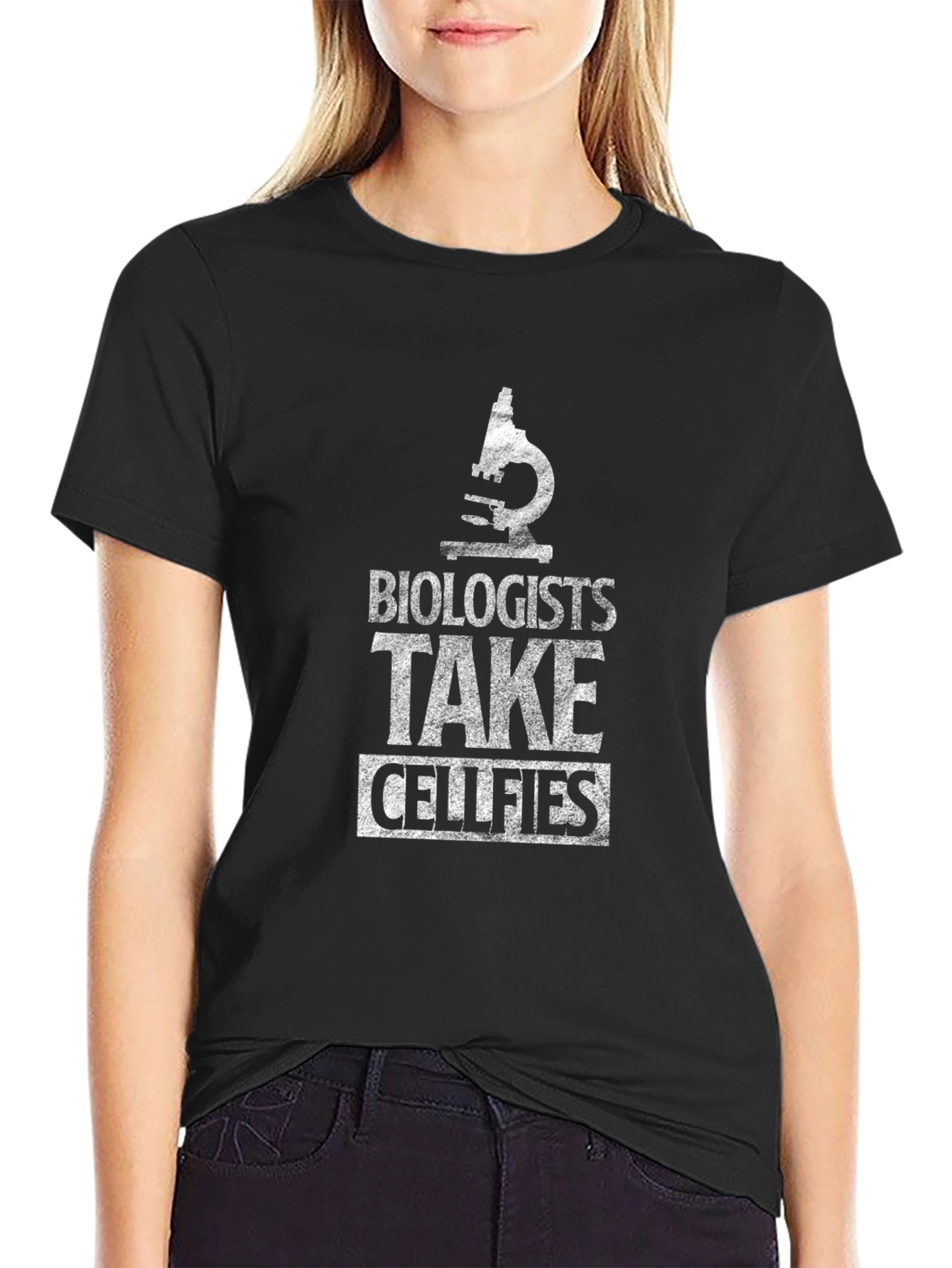 Biologists Take Cellfies Black T-Shirt