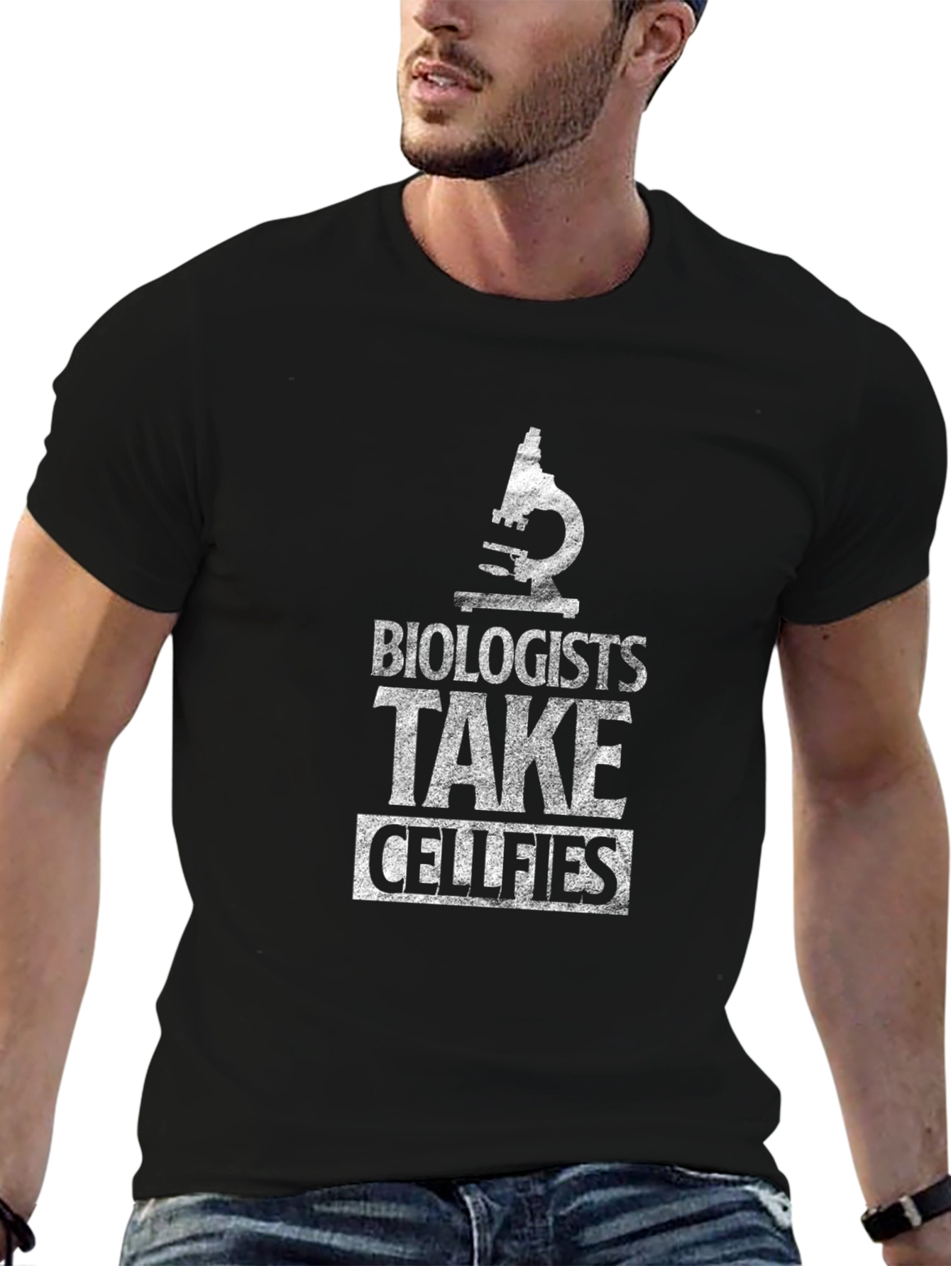 Biologists Take Cellfies Black T-Shirt