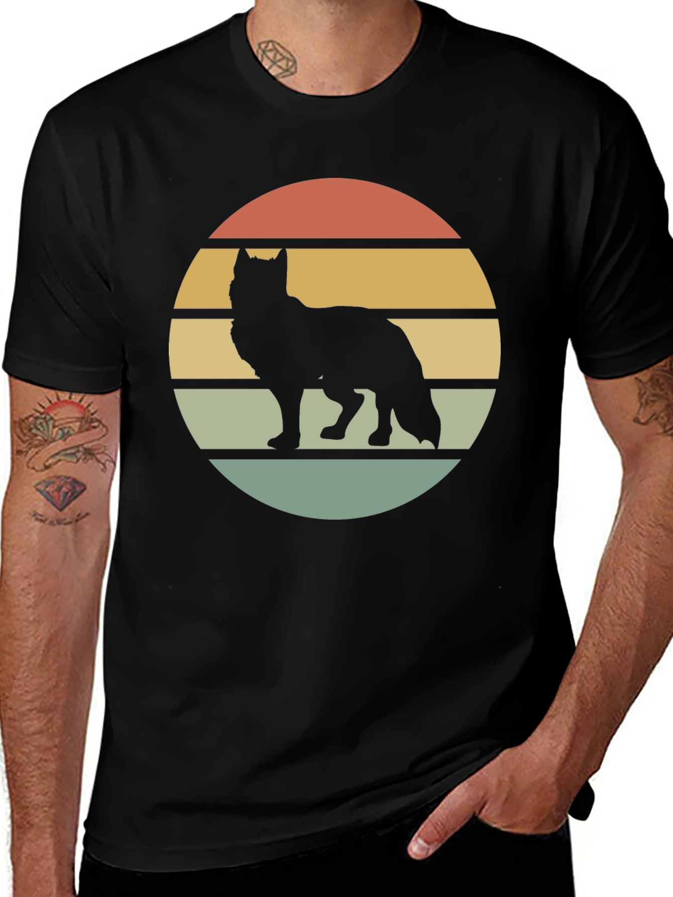 Wolf Silhouette Sunset Tee