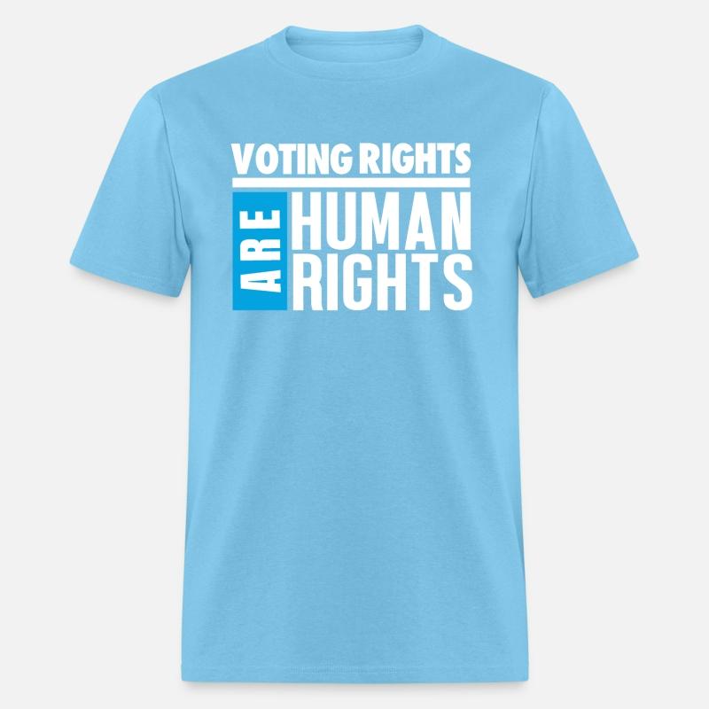 VOTING RIGHTS ARE HUMAN RIGHTS - WHITE ON BLACK