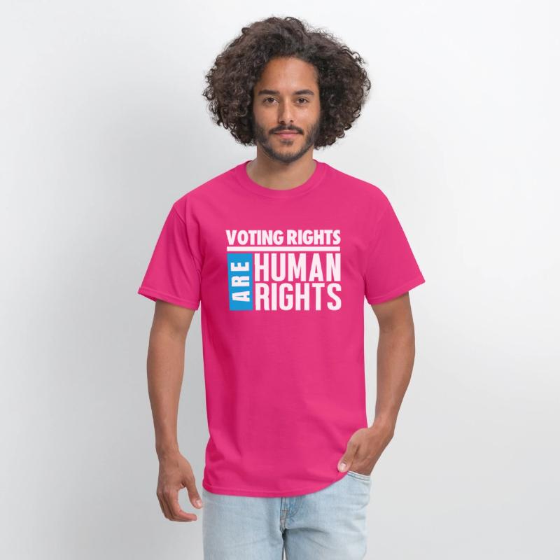 VOTING RIGHTS ARE HUMAN RIGHTS - WHITE ON BLACK