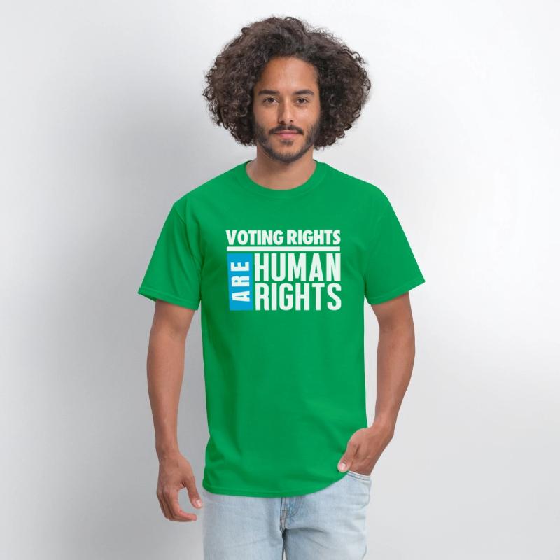 VOTING RIGHTS ARE HUMAN RIGHTS - WHITE ON BLACK
