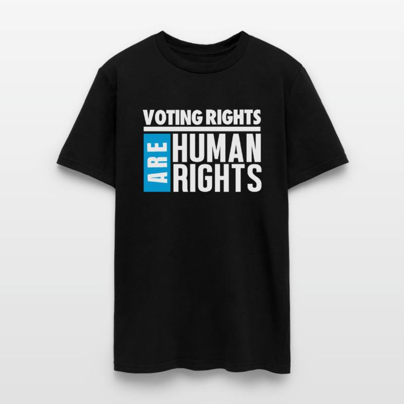 VOTING RIGHTS ARE HUMAN RIGHTS - WHITE ON BLACK