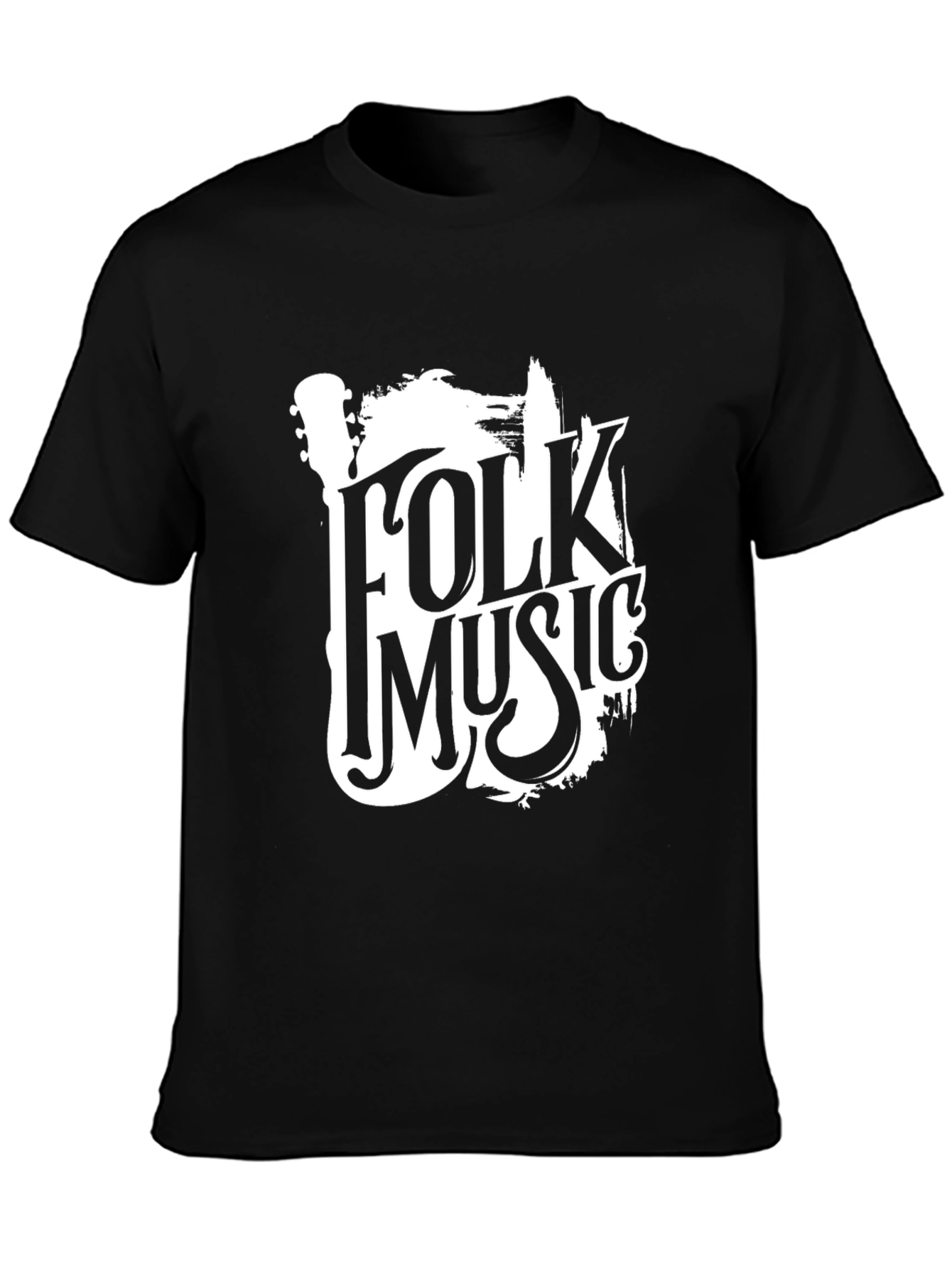 Folk Music Black Graphic Tee