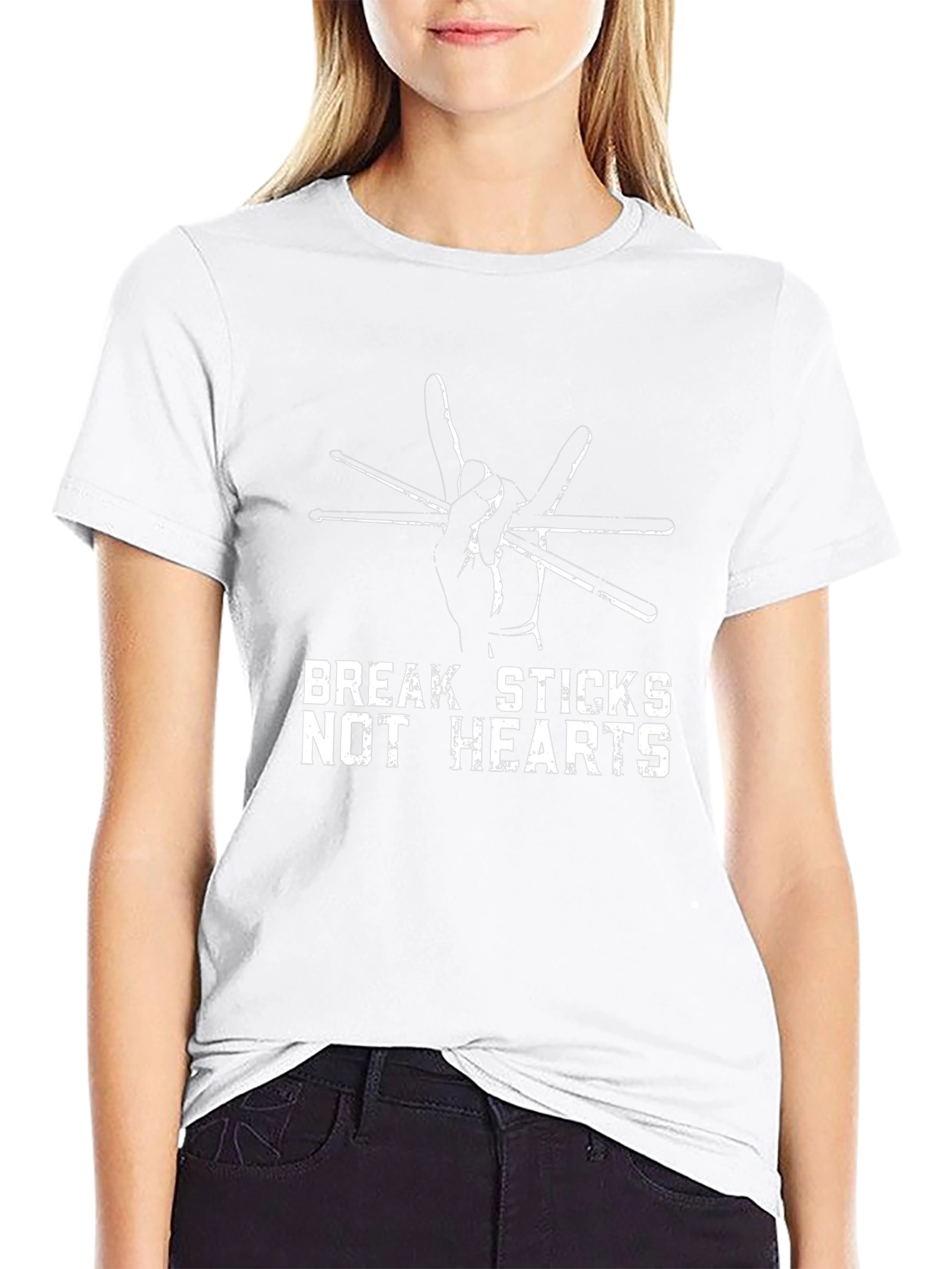 Break Sticks Not Hearts Drummer T-Shirt