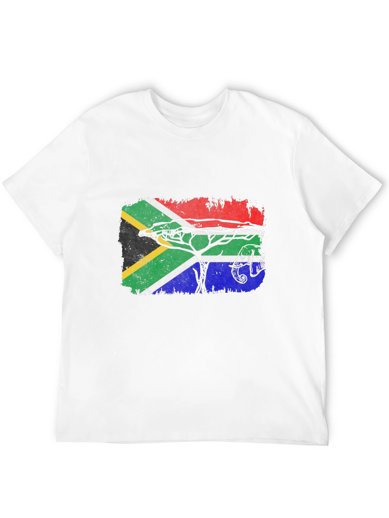 South Africa Flag Tree Graphic Tee - Black