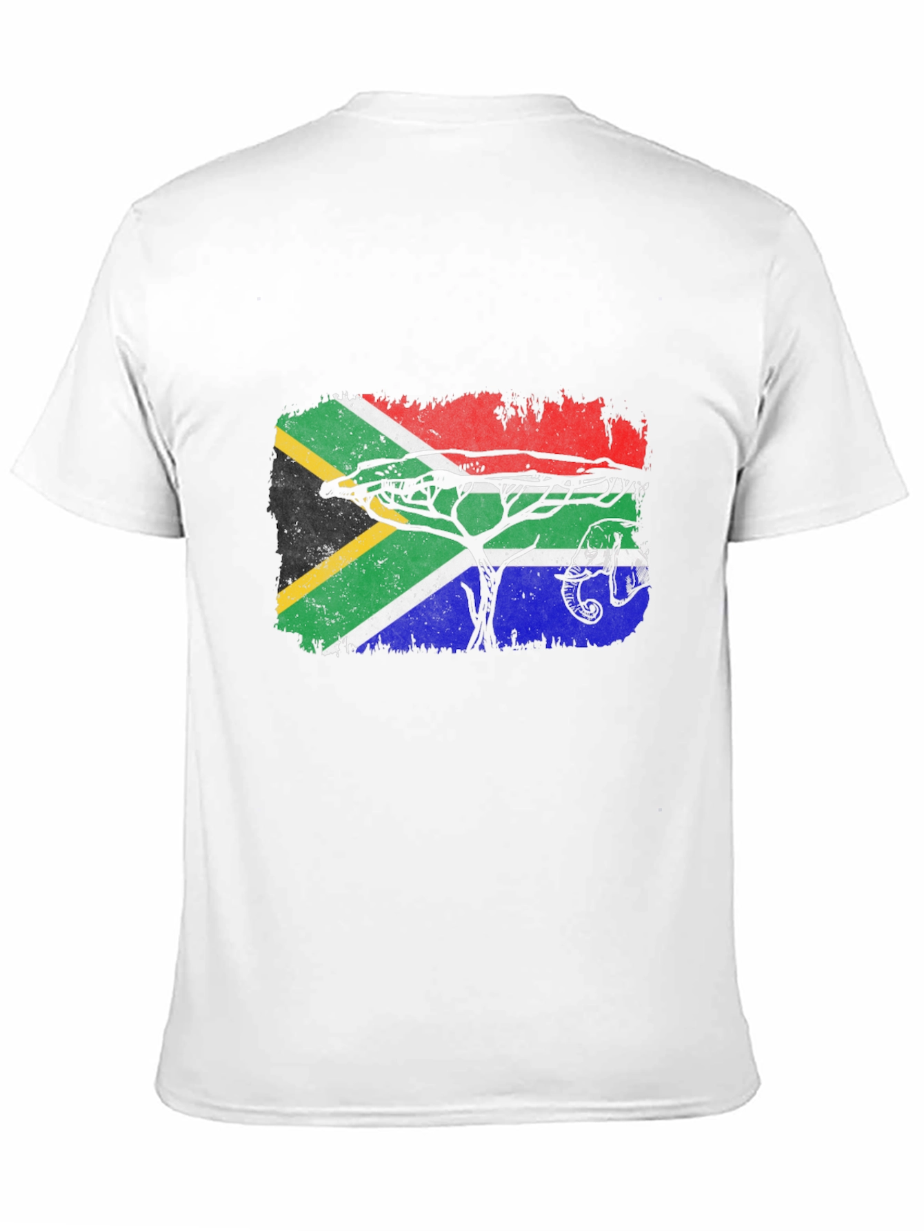 South Africa Flag Tree Graphic Tee - Black